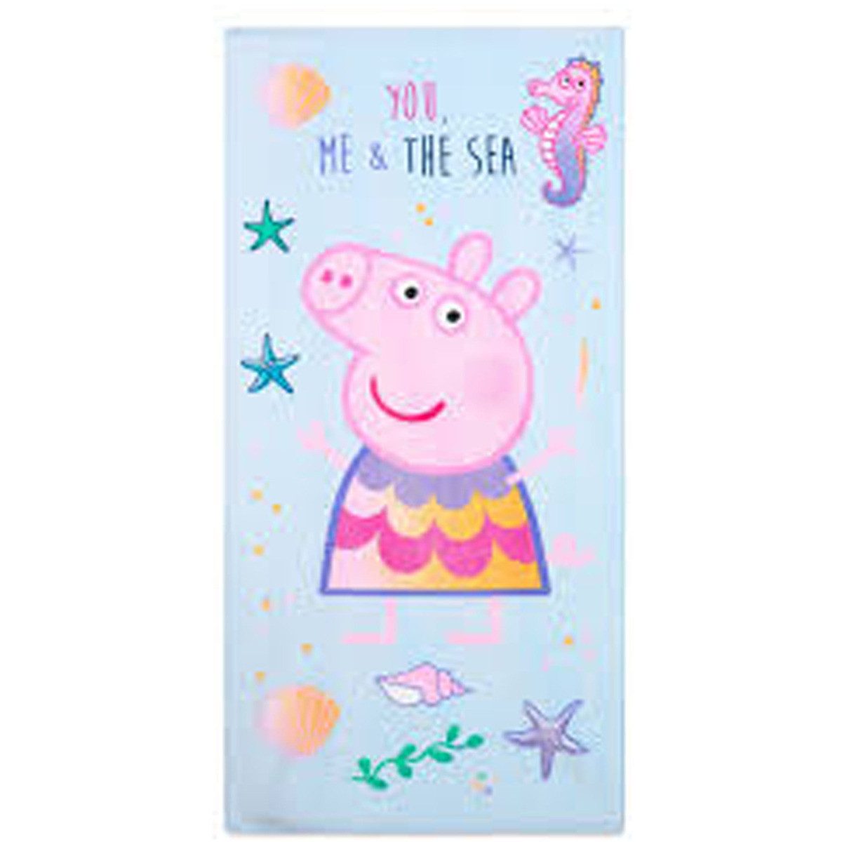 Peppa Pig Duschtuch You Me & The Sea Unisex Kinder, Frottee (1-St), Handtuch, Duschtuch, Badetuch, Strandtuch, Frotteehandtuch