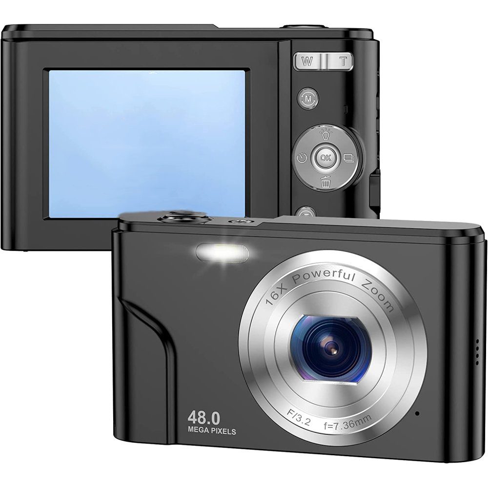 GelldG Digitalkamera Fotokamera Autofokus Kompaktkamera, 48MP 1080P HD HD-Kamera