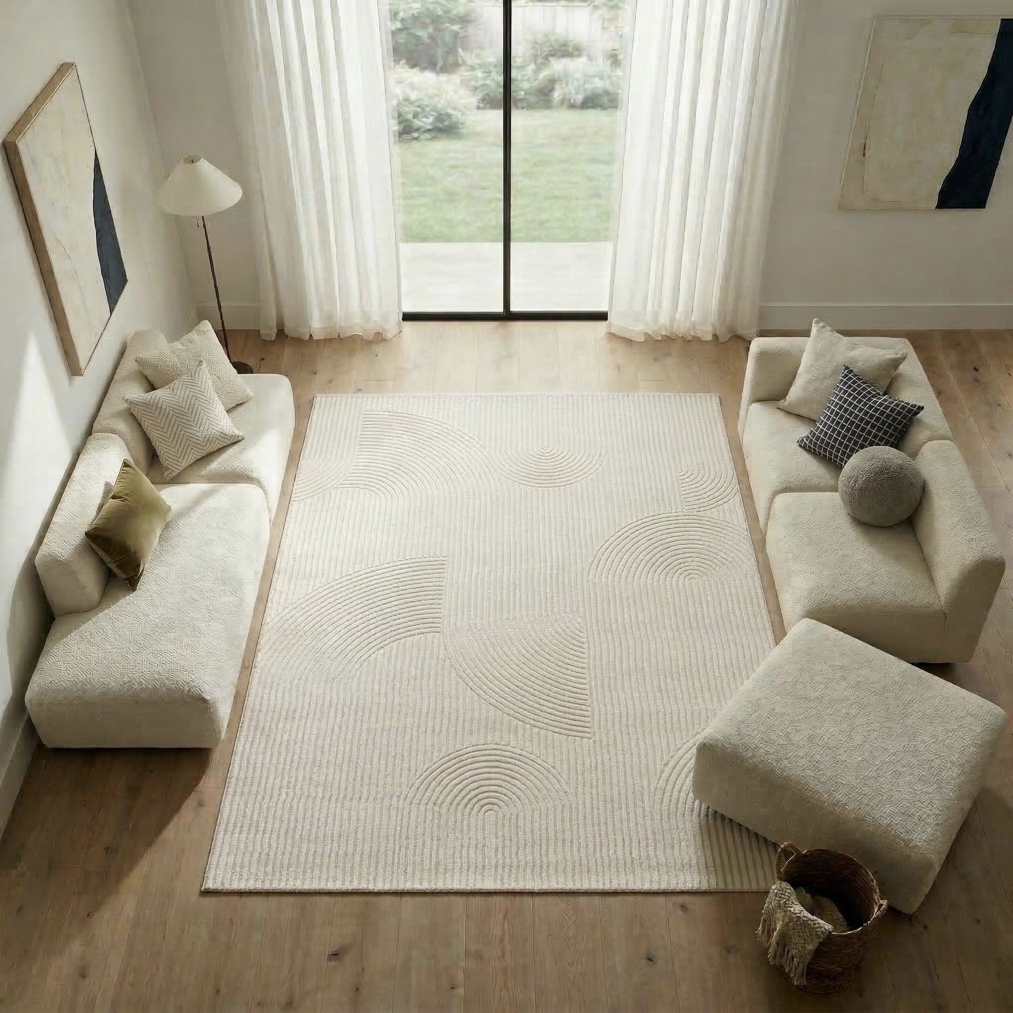 Sehrazat Teppich Moda 1100, auch als Läufer, rechteckig, Höhe: 11 mm, Kurzflor, grafisches Hoch Tief Muster, Wohnzimmer