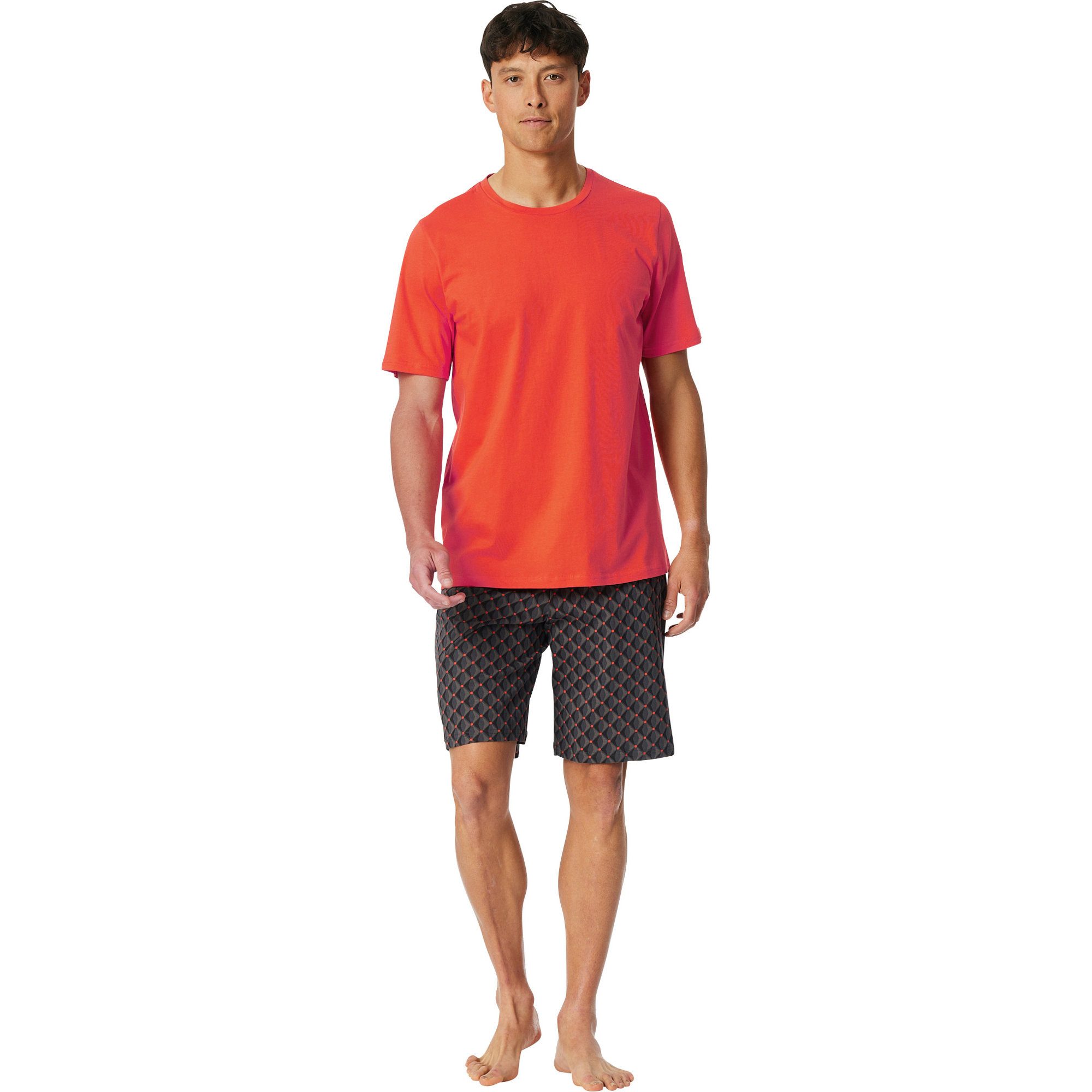 Schiesser Pyjama Herren-Shorty Single-Jersey gemustert günstig online kaufen