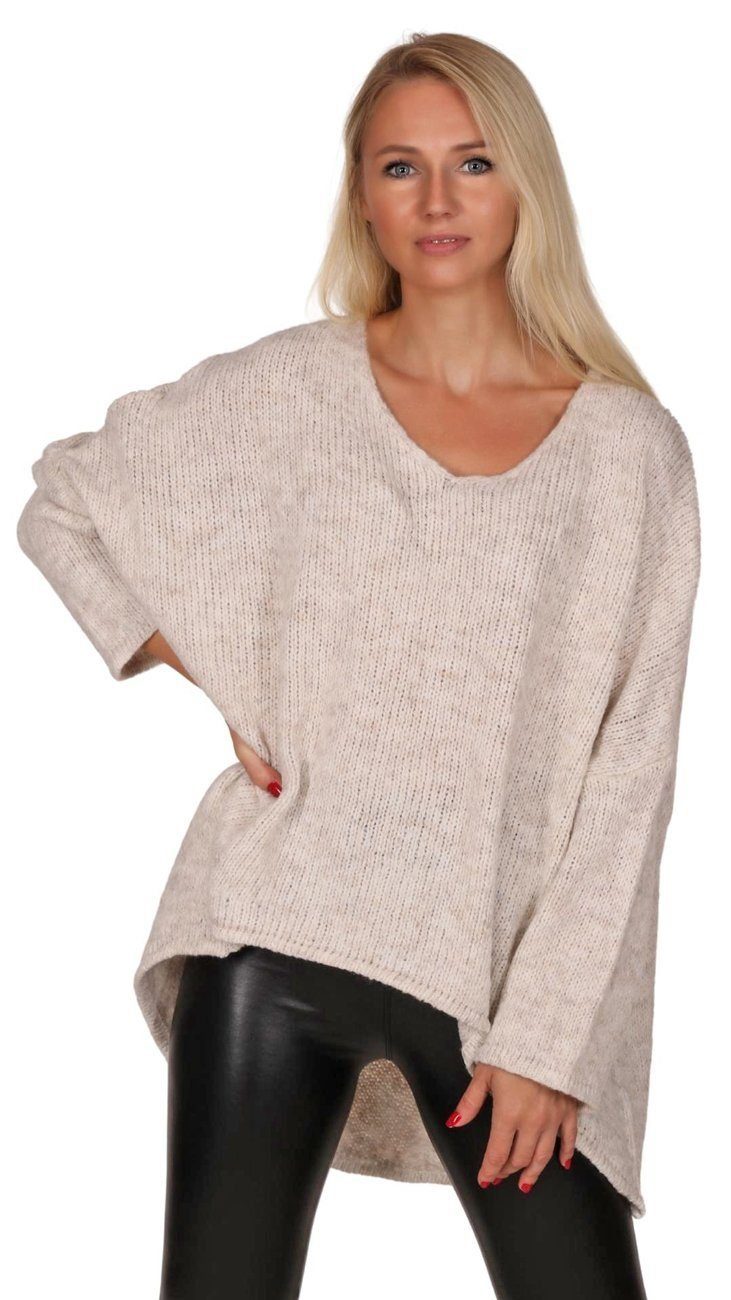 Charis Moda Hoodie Strickpullover asymmetrischer Schnitt günstig online kaufen