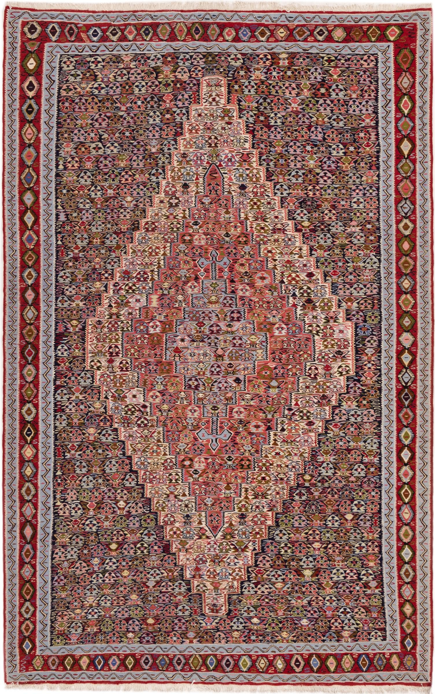Nain Trading Orientteppich Kelim Senneh 161x237 Handgewebter Orientteppich / Perserteppich, rechteckig, Höhe: 5 mm