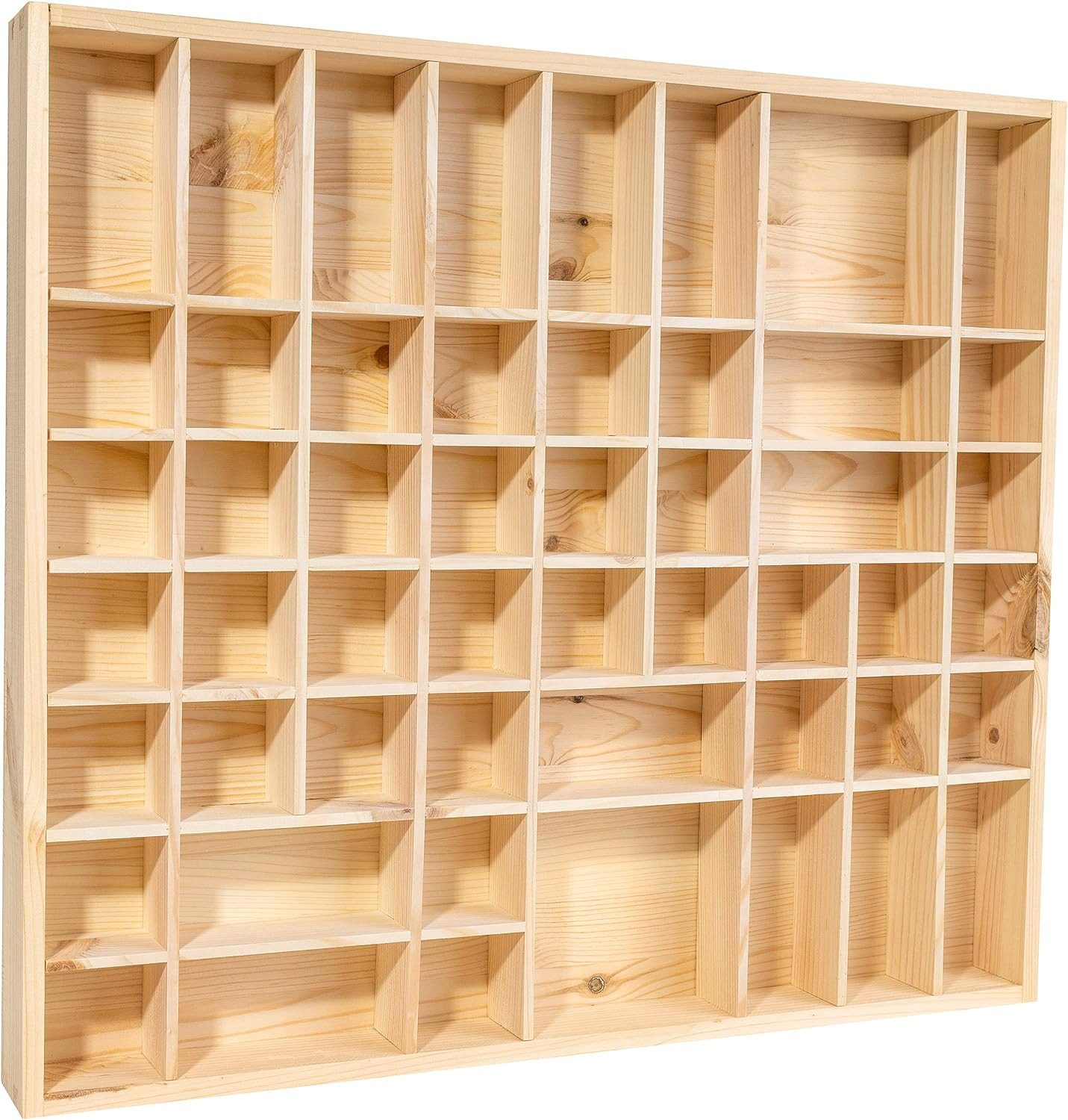 Creative Deco Schubladenbox Setzkasten Holz Sammelbox Holztablett 51 Fächer 52x46x5 cm