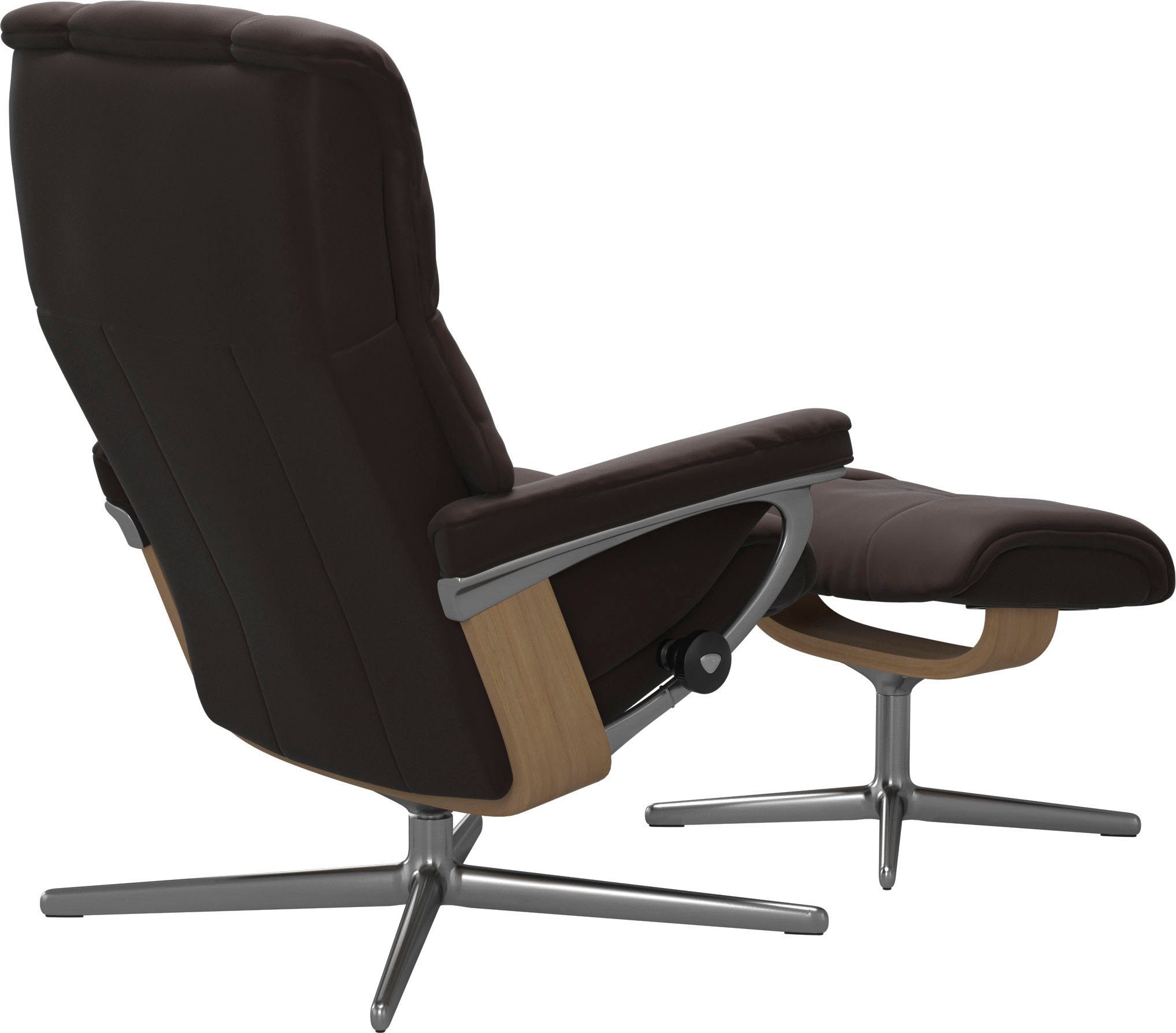 Cross S, (Set, L, Eiche Holzakzent Relaxsessel M Größe Stressless® & mit Hocker, Relaxsessel Base, mit Mayfair Hocker), mit