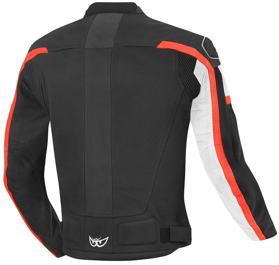 Motorradjacke Berik Motorrad Black/White/Red Sportivo Lederjacke