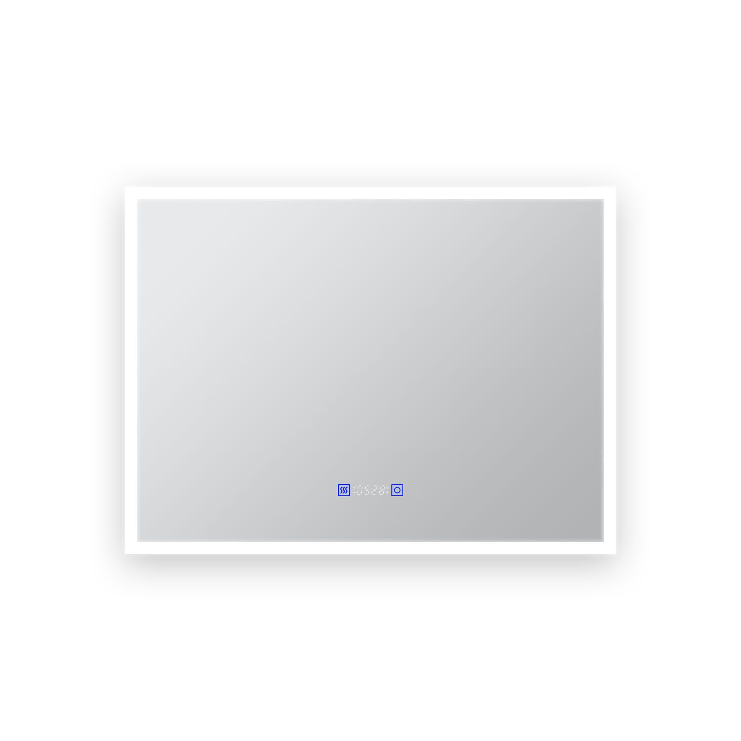 Finmrys Badspiegel LED-Spiegel mit Uhr, Touchschalter günstig online kaufen