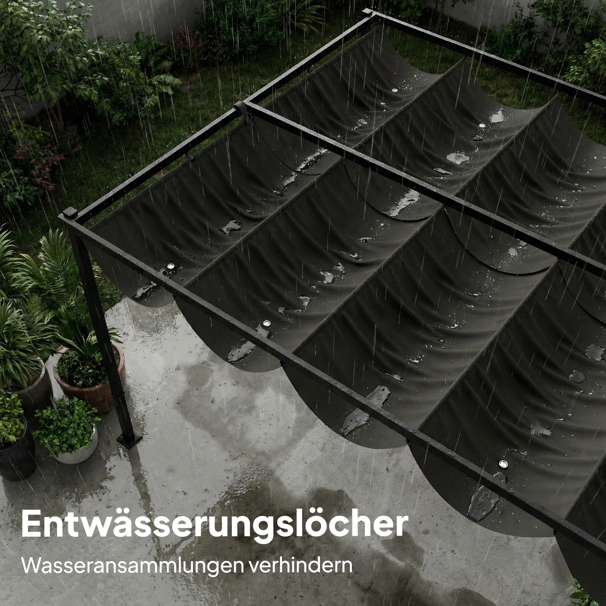 MC Star Pergola Heckzelt für 2-4 Personen, 320 x 280 x 205 cm 2 in 1 Autozelt, (wasserdicht Tunnelzelt mit 4 Türen Fenster Bodenplane)