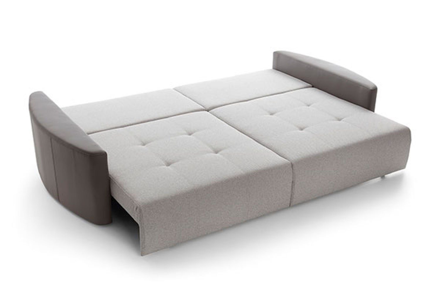 Feldmann-Wohnen 290cm Pura, und beigegrau / grau Bettkasten Schlaffunktion mit Sofa