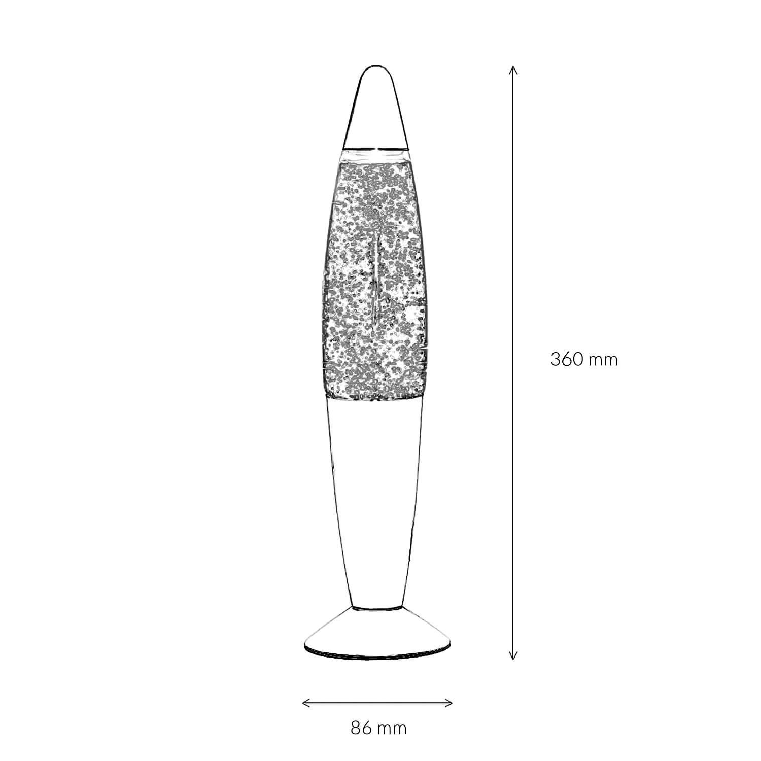 atmosphärisch Silber dekorative Licht-Erlebnisse Glitter Tischlampe Lavalampe Grün TIMMY,