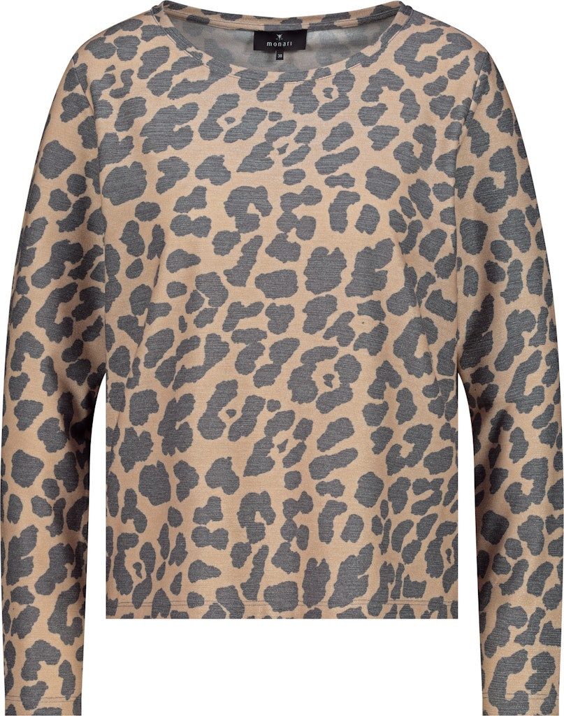 Monari T-Shirt Leo glänzendes Lurex und Leomuster