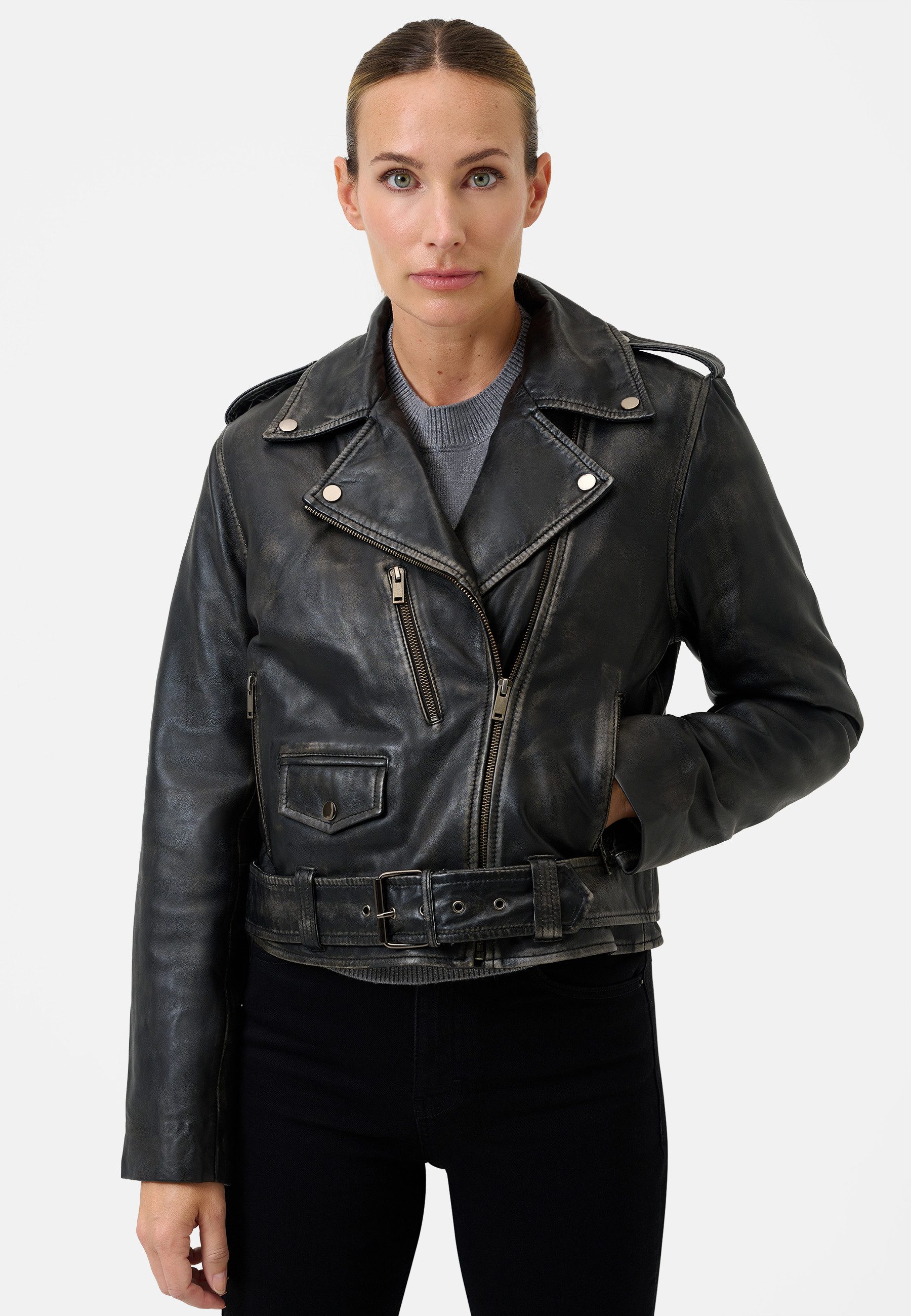 RICANO Lederjacke Louna Lederjacke mit Reverskragen günstig online kaufen
