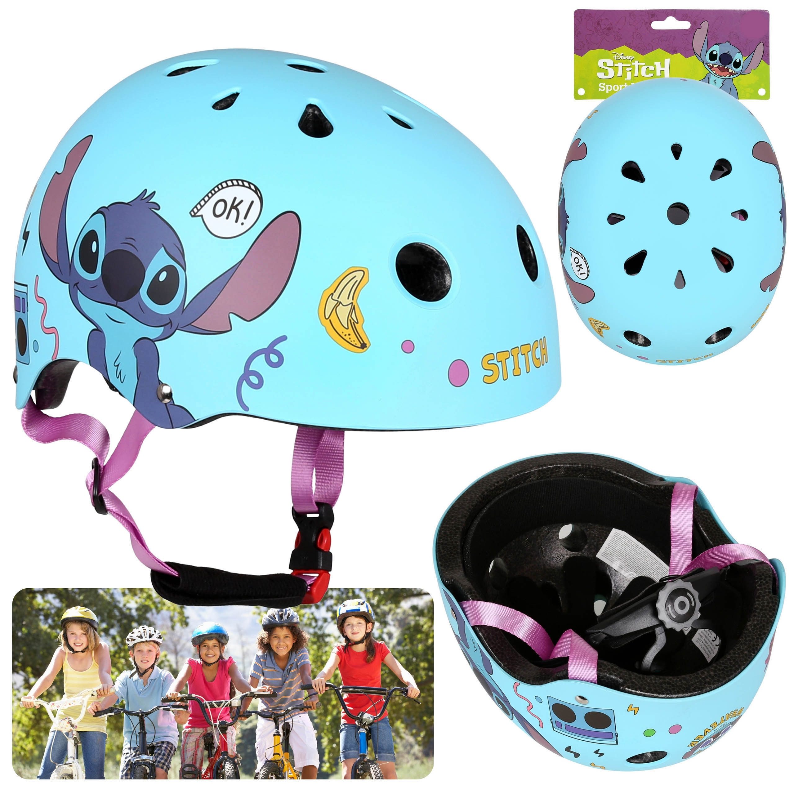 Disney Fahrradhelm DISNEY Stitch Blauer Fahrradhelm für Kinder, verstellbar 52-56 cm