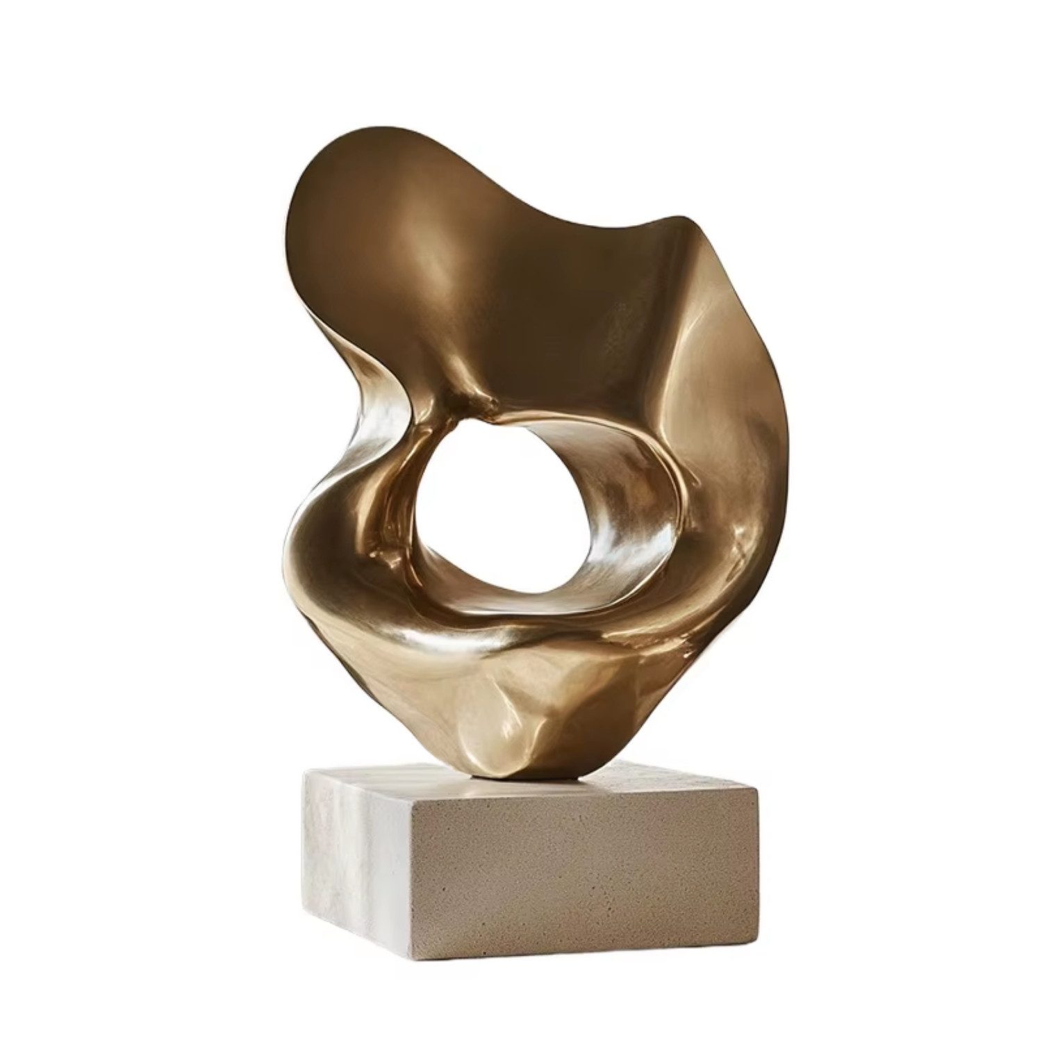 Quality Elegance Skulptur Deko Skulptur 31 cm abstrakt Gold aus Kunstharz modern