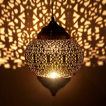 Marrakesch Orient & Mediterran Interior Deckenleuchte Orientalische Lampe Pendelleuchte Mali Gold Antik 32cm