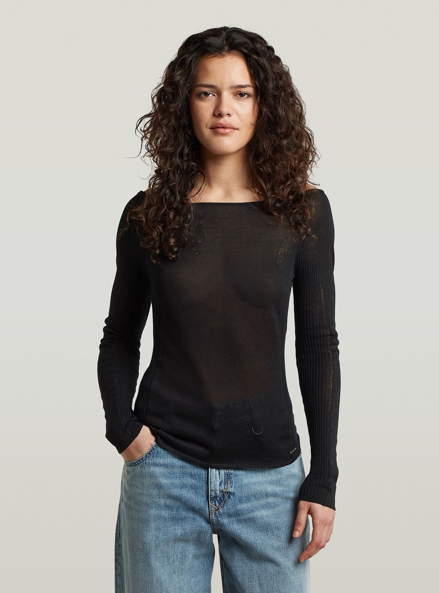 G-STAR Longpullover Engineered Sheer Slim Knit