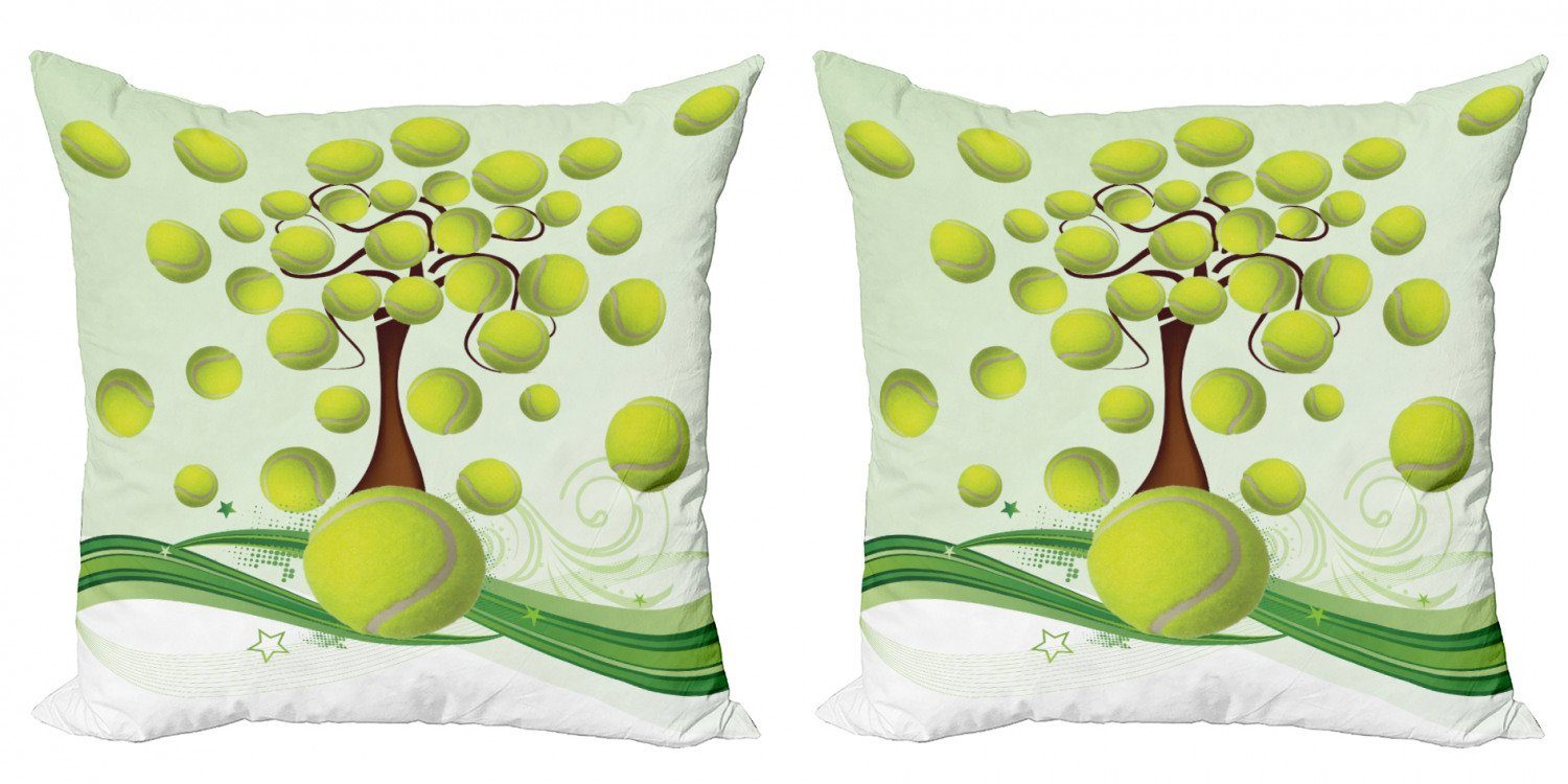 Kissenbezüge Modern Accent Doppelseitiger Digitaldruck, Abakuhaus (2 Stück), Tennis Tennisbälle Muster