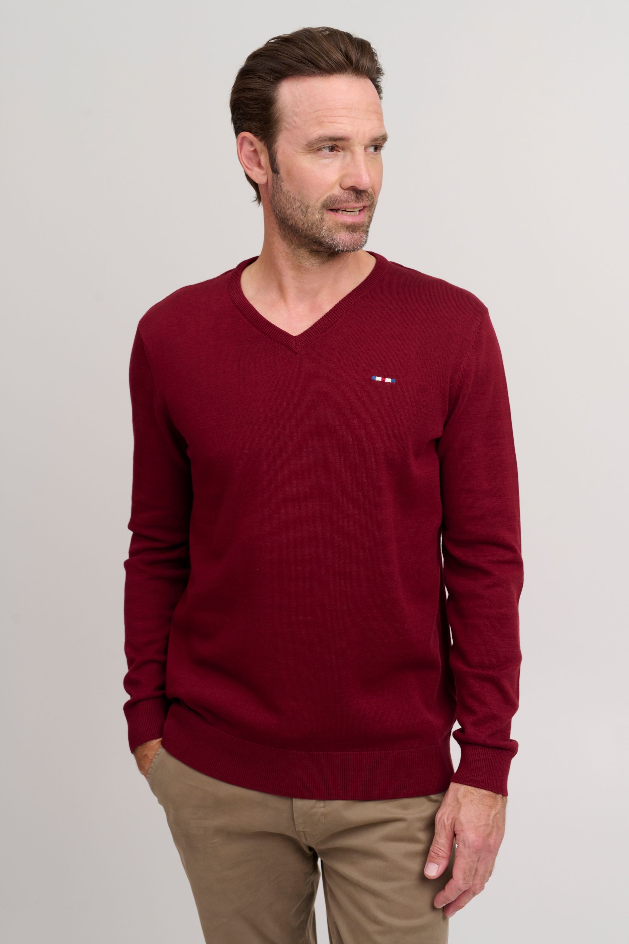 FQ1924 Strickpullover FQFynjard Strickpullover mit V-Ausschnitt