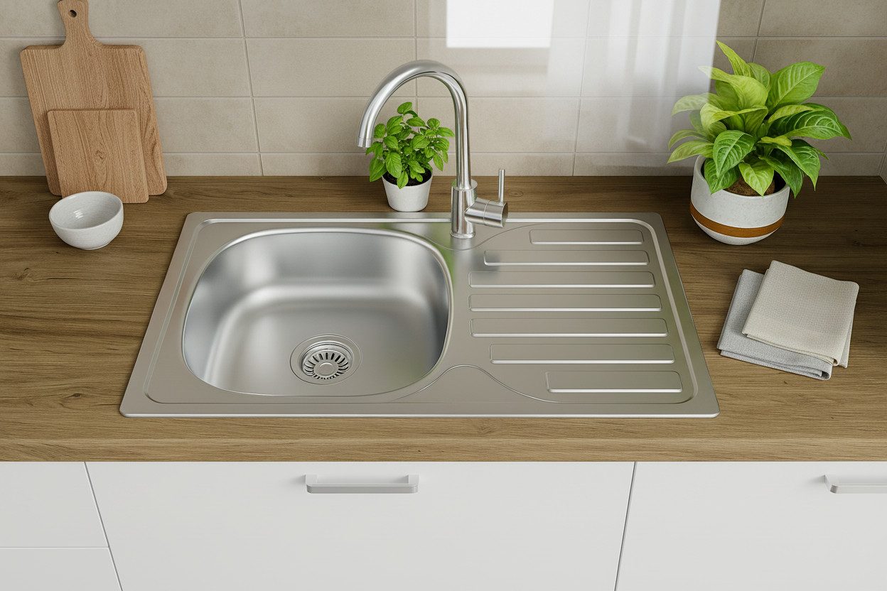 Faizee Möbel Edelstahlspüle Edelstahl Einbauspüle 76x44 günstig online kaufen