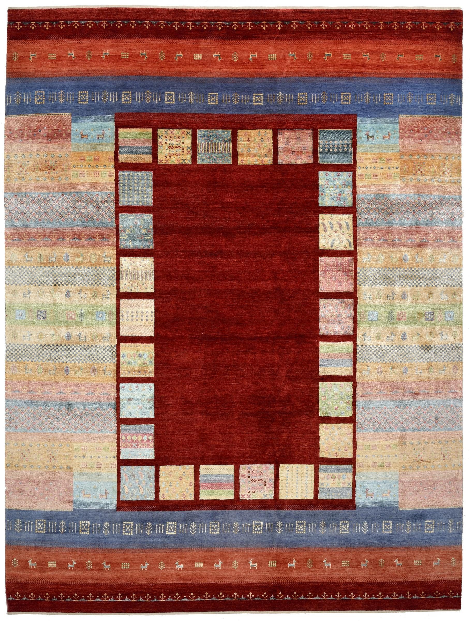 Nain Trading Orientteppich Gabbeh Loribaft Design 252x338 Handgeknüpfter Moderner Orientteppich, rechteckig, Höhe: 12 mm