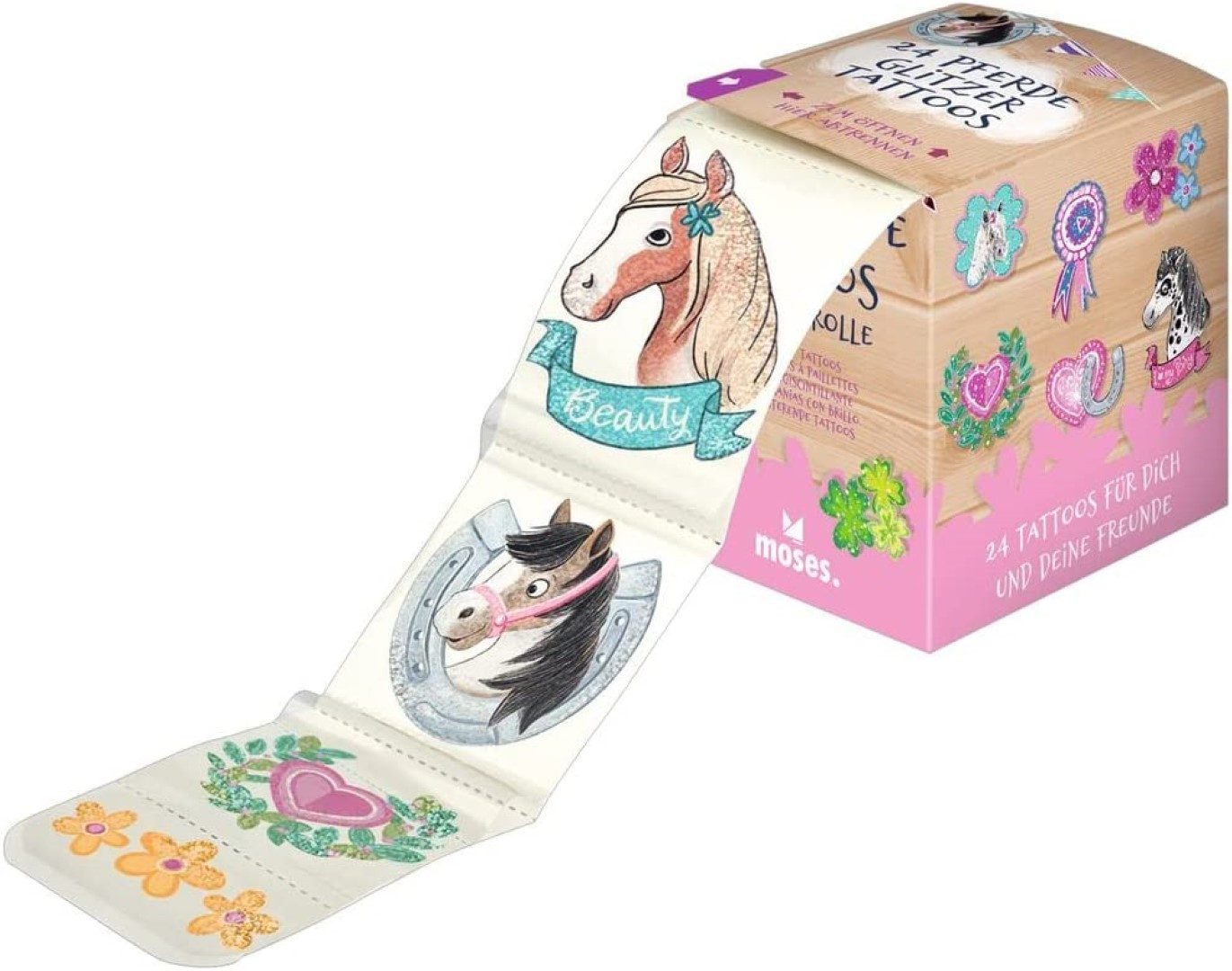 Kindertattoo Glitter Tattoo Pferde Tattoos für Kinder 24 hübsche Haut Klebetattoos