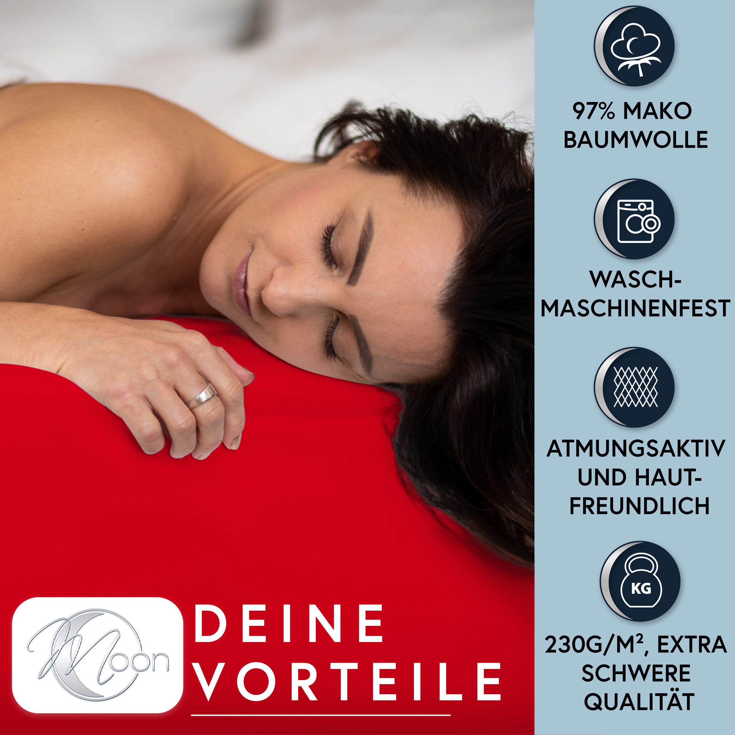 MOON Heimtextilien Spannbettlaken MOON-Luxury Spannbettlaken Jersey günstig online kaufen