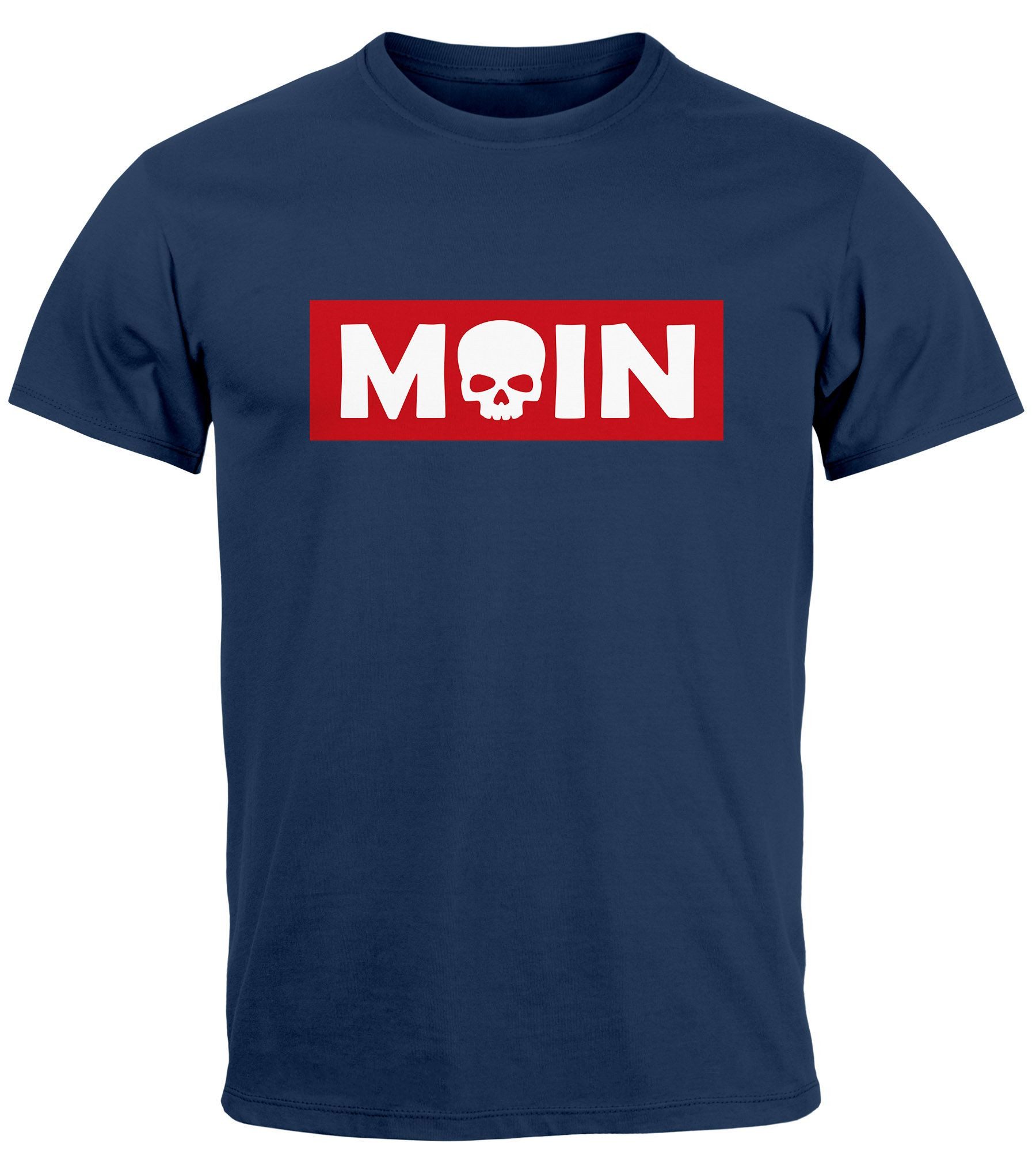Neverless Print-Shirt Herren T-Shirt Schriftzug Moin günstig online kaufen
