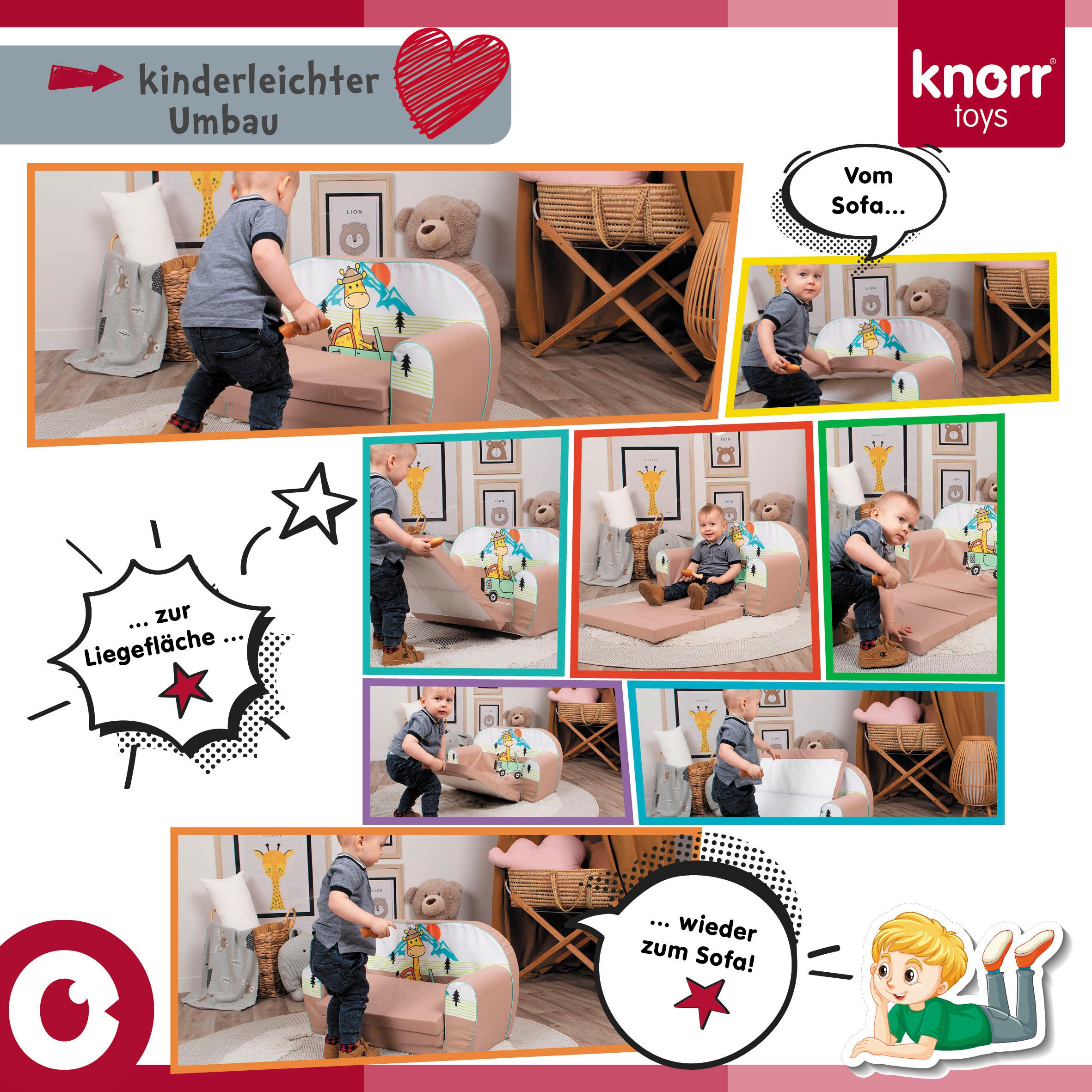 Knorrtoys® Sofa Wild life, für Kinder; Made in Europe