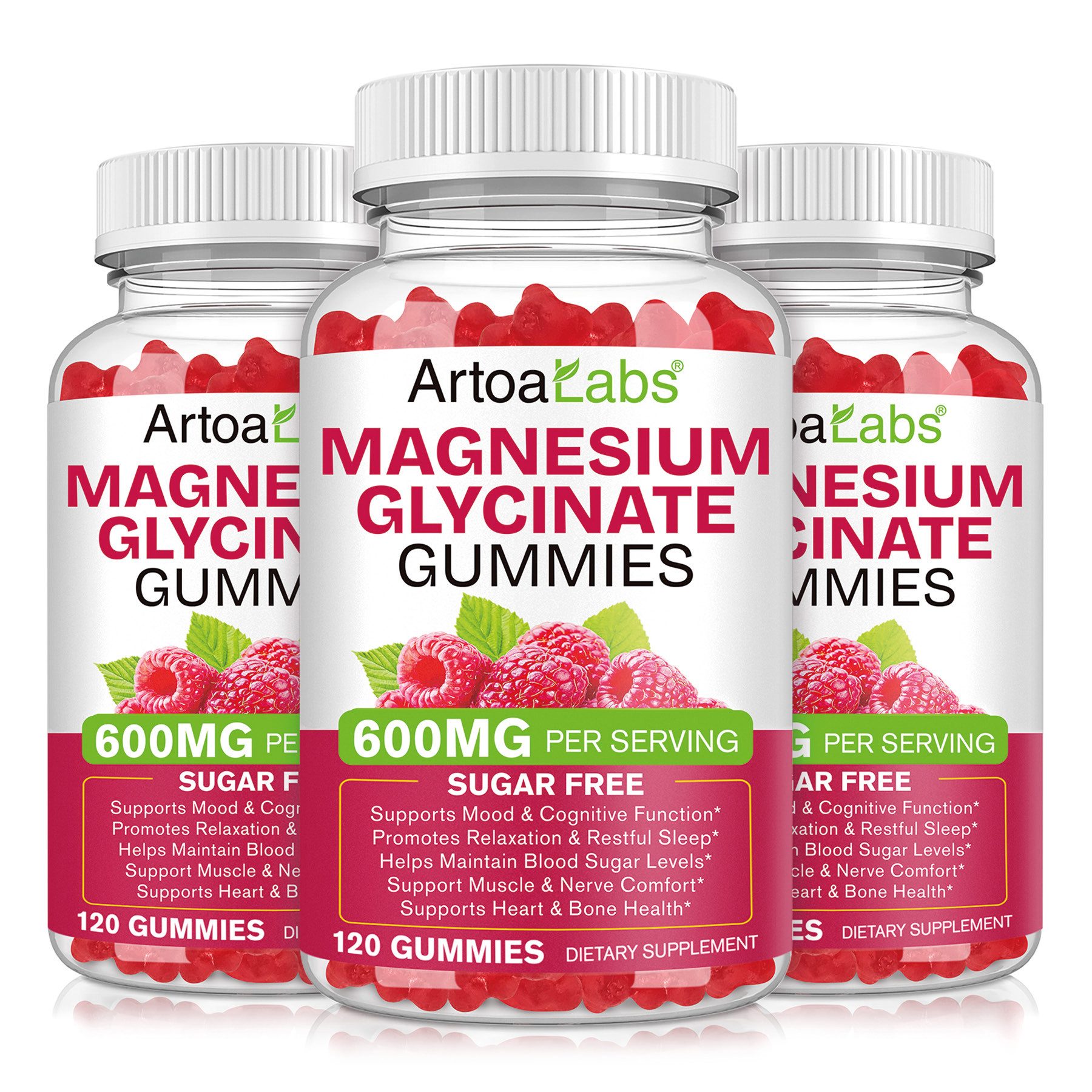 P-Beauty Cosmetic Accessories Magnesium Glycinat Gummis 600 mg Hochdosiert für Entspannung Superfood, Herz, Knochen, Vegan, Gesundheit, Superfood, Herz, Knochen, Vegan, Gesundheit