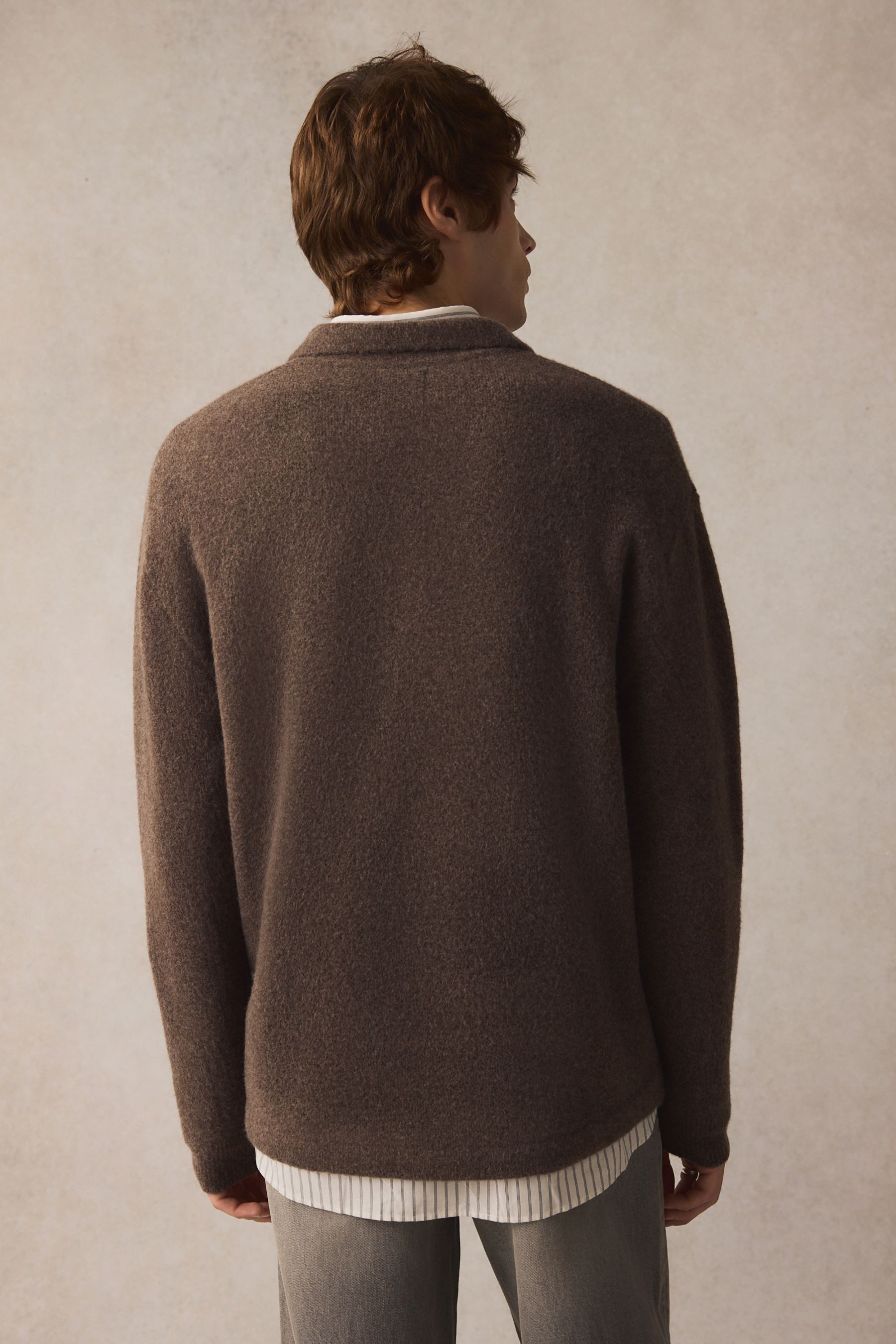 Next Langarm-Poloshirt Relaxed Fit Langärmeliges Rugby-Shirt aus Strick (1- günstig online kaufen