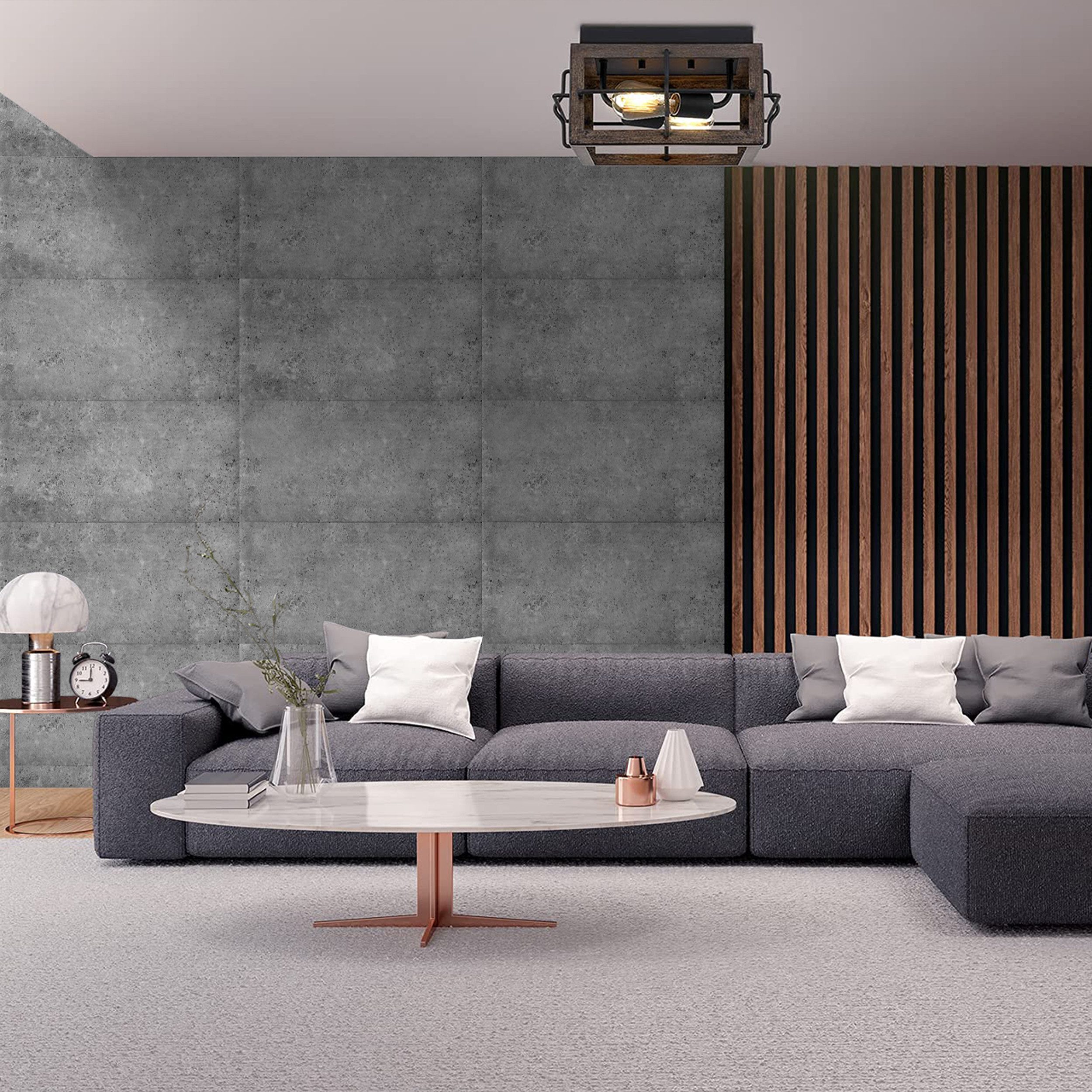Decosa 3D Wandpaneel Decosa Wandpaneel Beton, grau, 50 x 50 cm, BxL: 50x50 cm, 2 qm, (2-tlg)