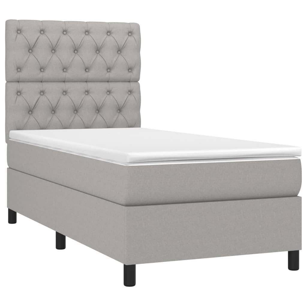 vidaXL Bett Boxspringbett mit Matratze Hellgrau günstig online kaufen