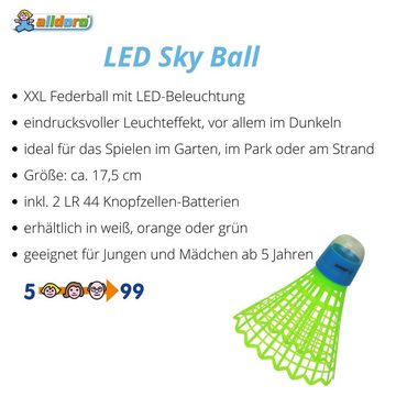 alldoro Federball 60056, XXL-Federball mit Licht, beleuchteter LED-Federball, sortiert