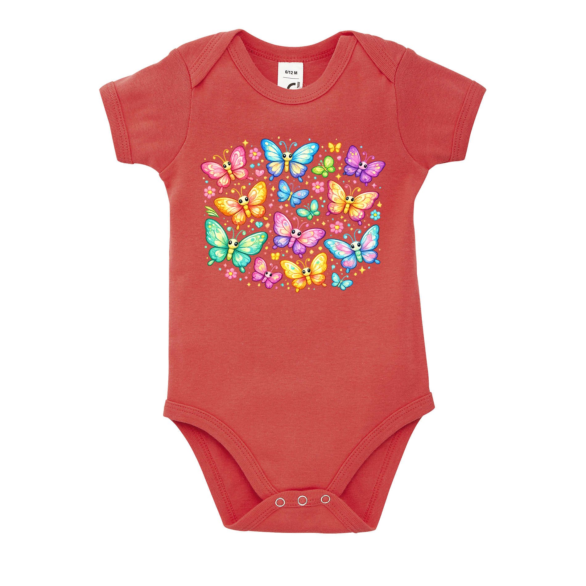 Blondie & Brownie Strampler Colorful Butterflies Print Baby body Blumenmotiv Baumwolle Komfort (Einzelartikel, Einzelartikel) Colorful Butterflies Kinder Body Flora