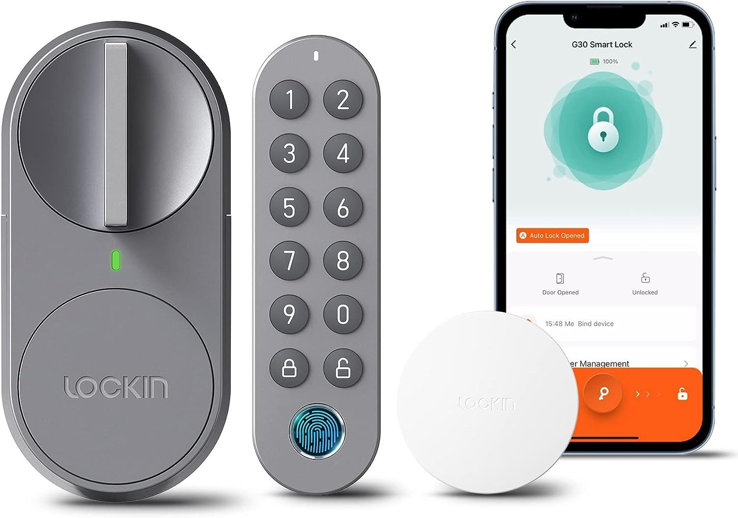 Lockin Türschlossantrieb Smart G30, Alexa- & Google-kompatibel, Fingerprint, Zutrittscode