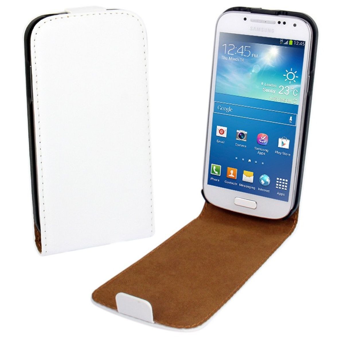 König Design Handyhülle Samsung Galaxy S4 Mini, Samsung Galaxy S4 Mini Handyhülle Backcover Weiß