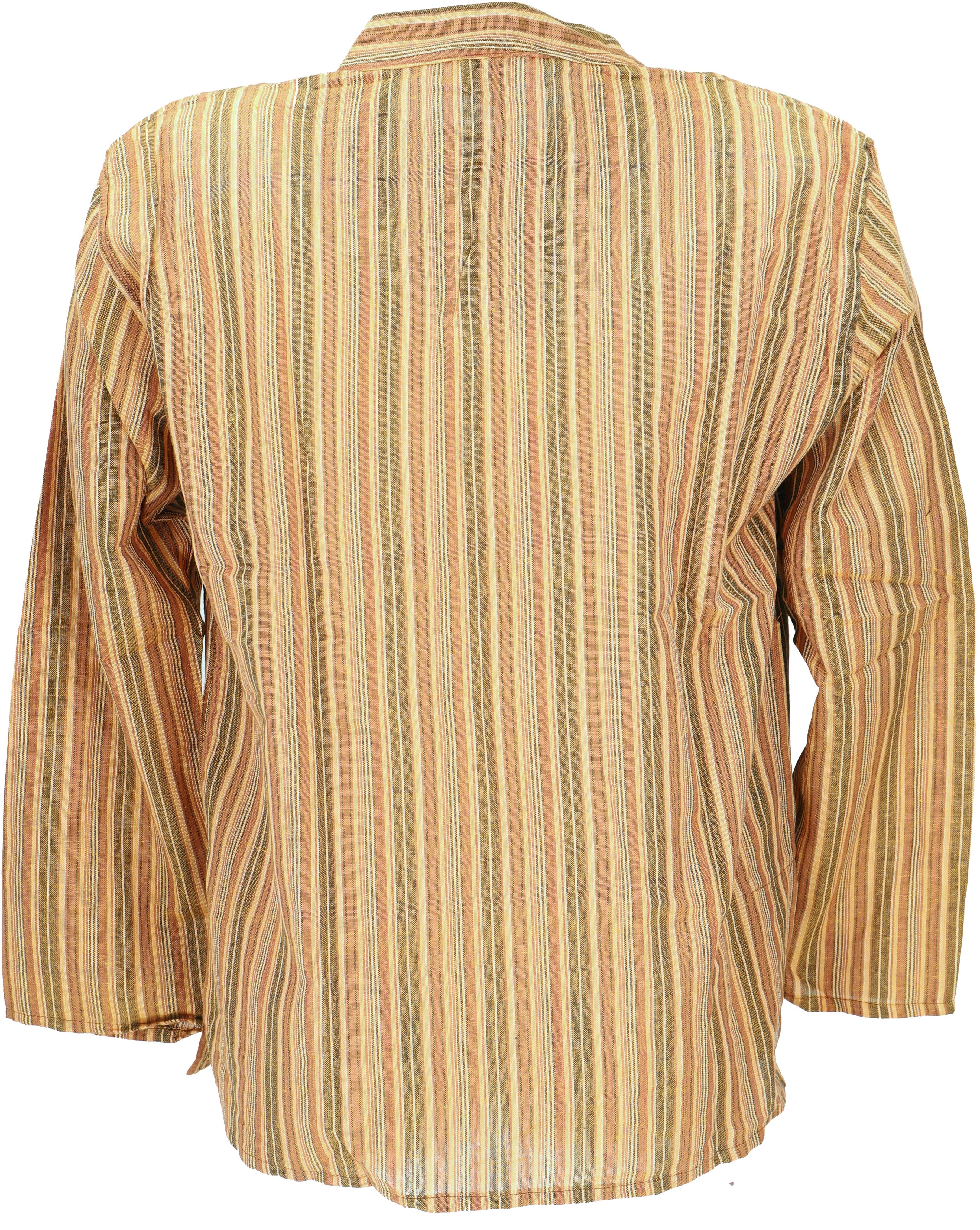 Guru-Shop Hemd & Shirt Nepal Fischerhemd, gestreiftes Goa Hippie Hemd,.. Re günstig online kaufen