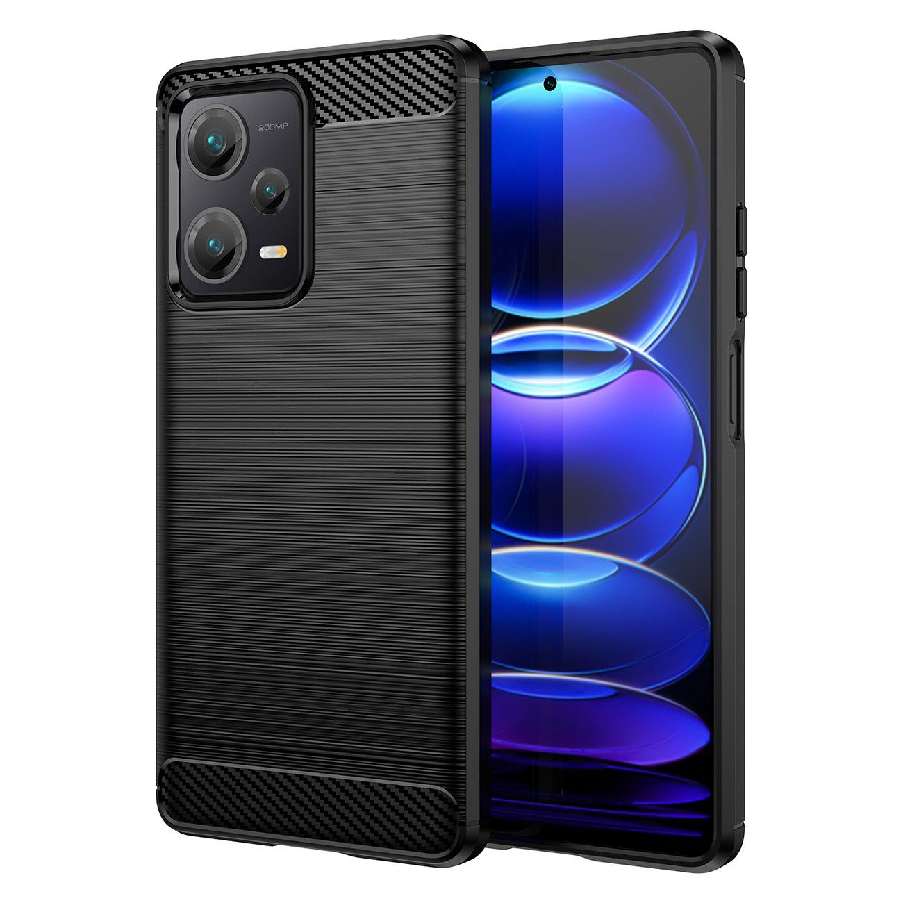 cofi1453 Bumper Carbon Case Hülle für Xiaomi Redmi Note 12s
