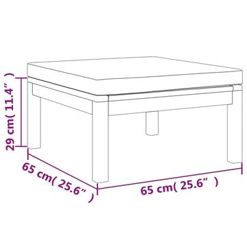 vidaXL Loungesofa Hocker mit Cremeweißem Kissen Massivholz Akazie, 1 Teile