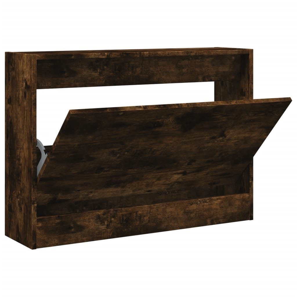 vidaXL Schuhschrank 80 x 21 x 57 cm Schuhschrank Räuchereiche 80x21x57 cm Spanplatte