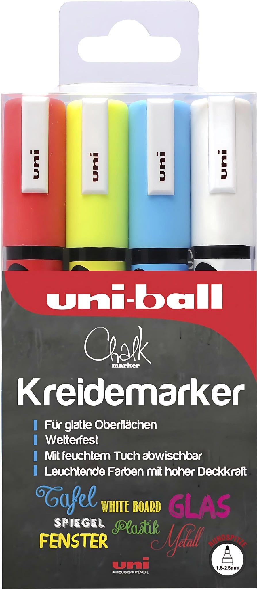 uni-ball Marker Faber Castell Marker UNI CHALK PWE-5M 1,8-2,5 mm 4er