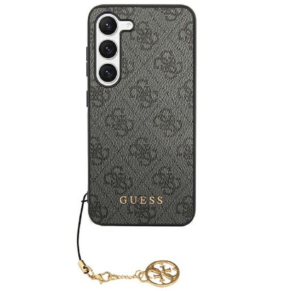 Guess Handyhülle Case Galaxy S24 Plus Kunstleder grau Kette goldfarben 6,7 Zoll, Kantenschutz – Bild 3 von 5
