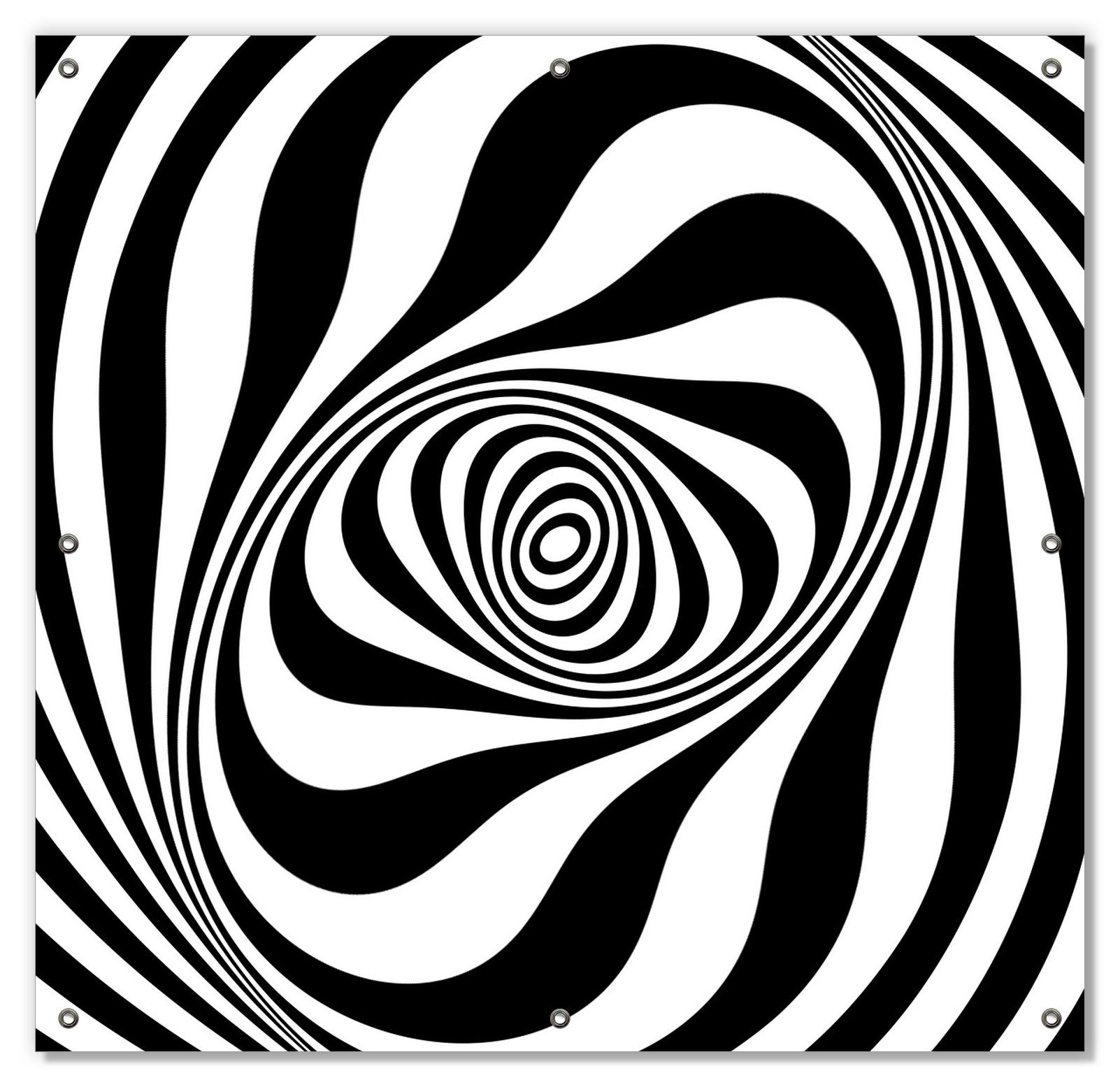 Sonnenschutz Optische Täuschung - Zebra Muster - schwarz weiß, Wallario, blickdicht, mit Saugnäpfen, wiederablösbar und wiederverwendbar