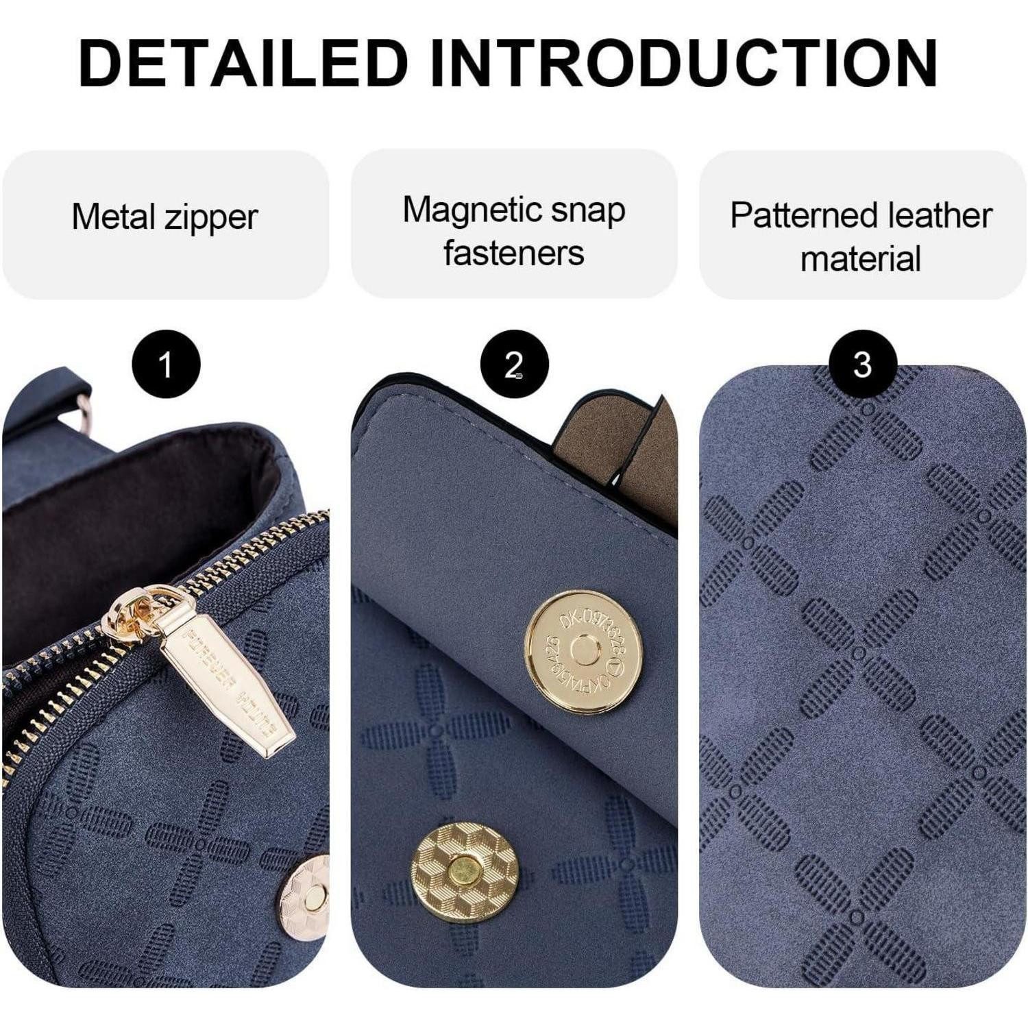 LuxusKollektion Brustbeutel Handytasche Umhängetasche RFID-Blockierung Damen Leder große Kapazität