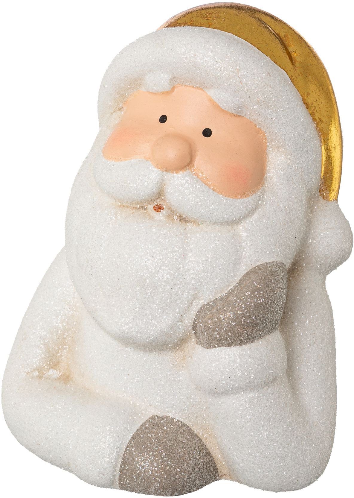 Creativ home Weihnachtsmann Weihnachtsdeko (Set, 2 St), aus Keramik, Höhe ca. 14,5 cm