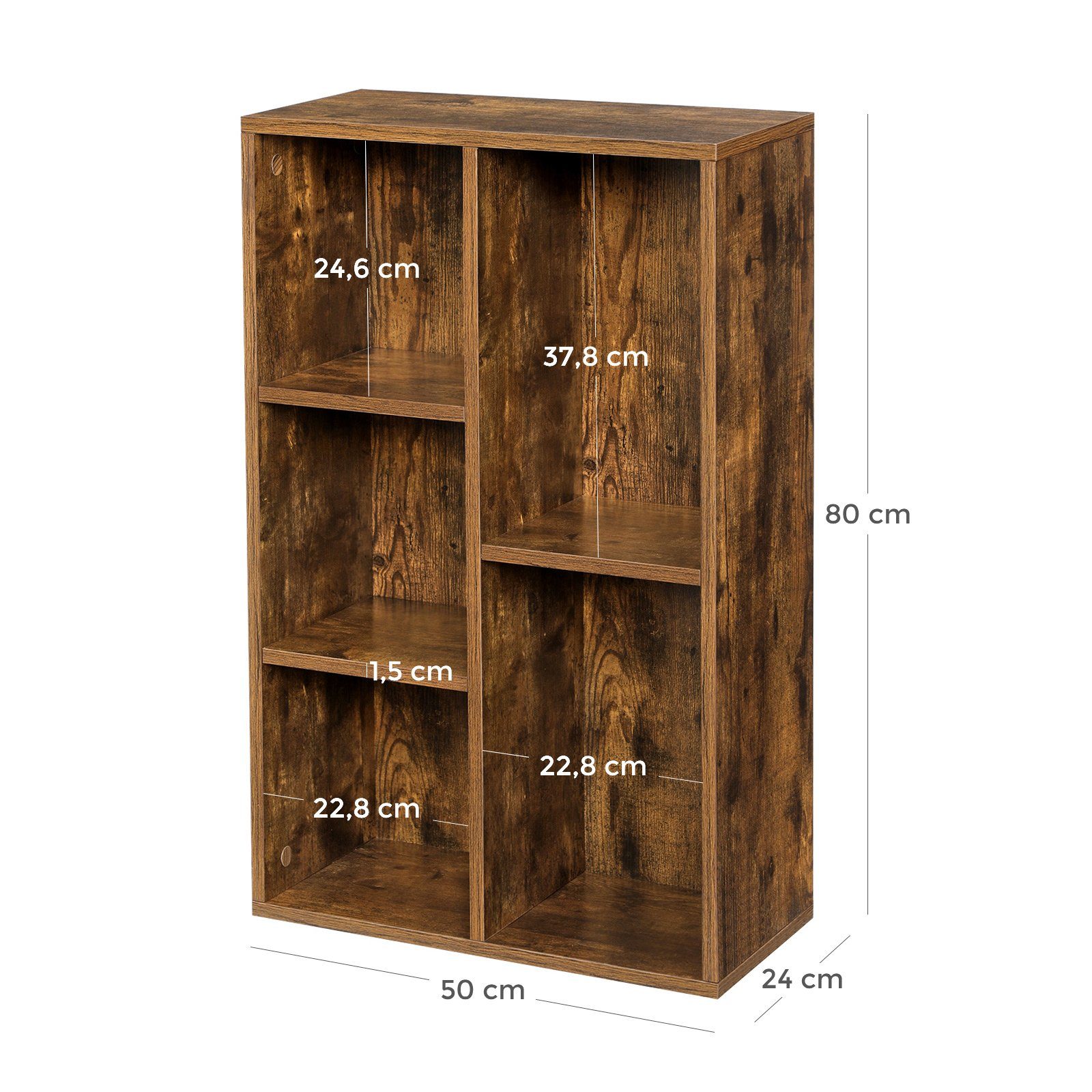 VASAGLE Bücherregal Standregal, mit 5 Fächern, günstig online kaufen