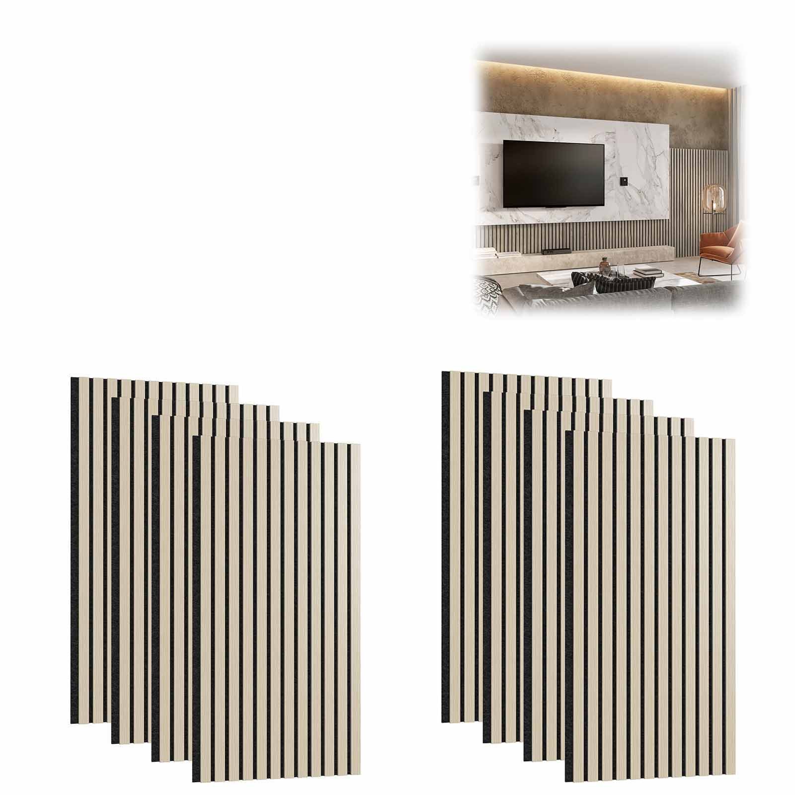 FIVMEN 3D Wandpaneel Akustikpaneele Holz Wand Holzpaneele Lamellenverkleidung, (8-tlg) aus Holzfunier und Filz 60x60cm/120x60cm