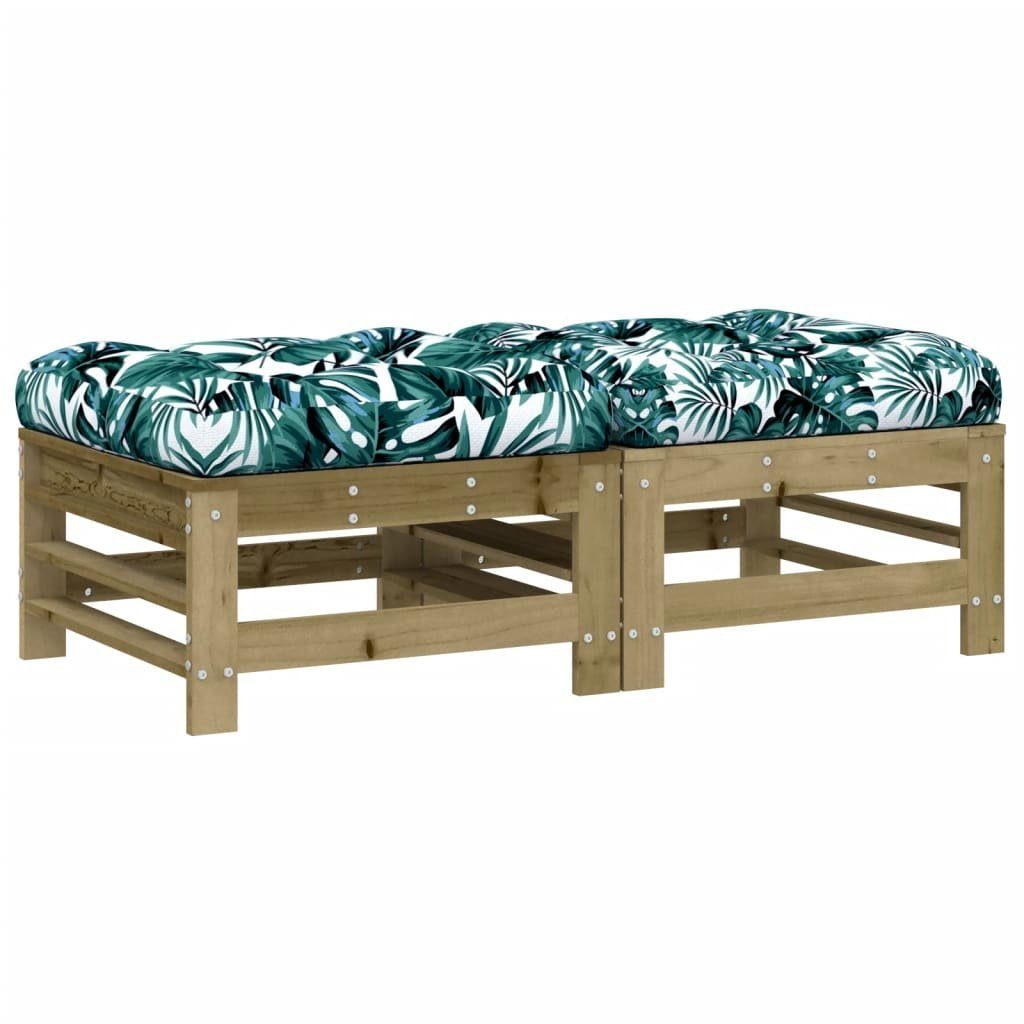vidaXL Sofaelement Gartenhocker mit Kissen 2 günstig online kaufen
