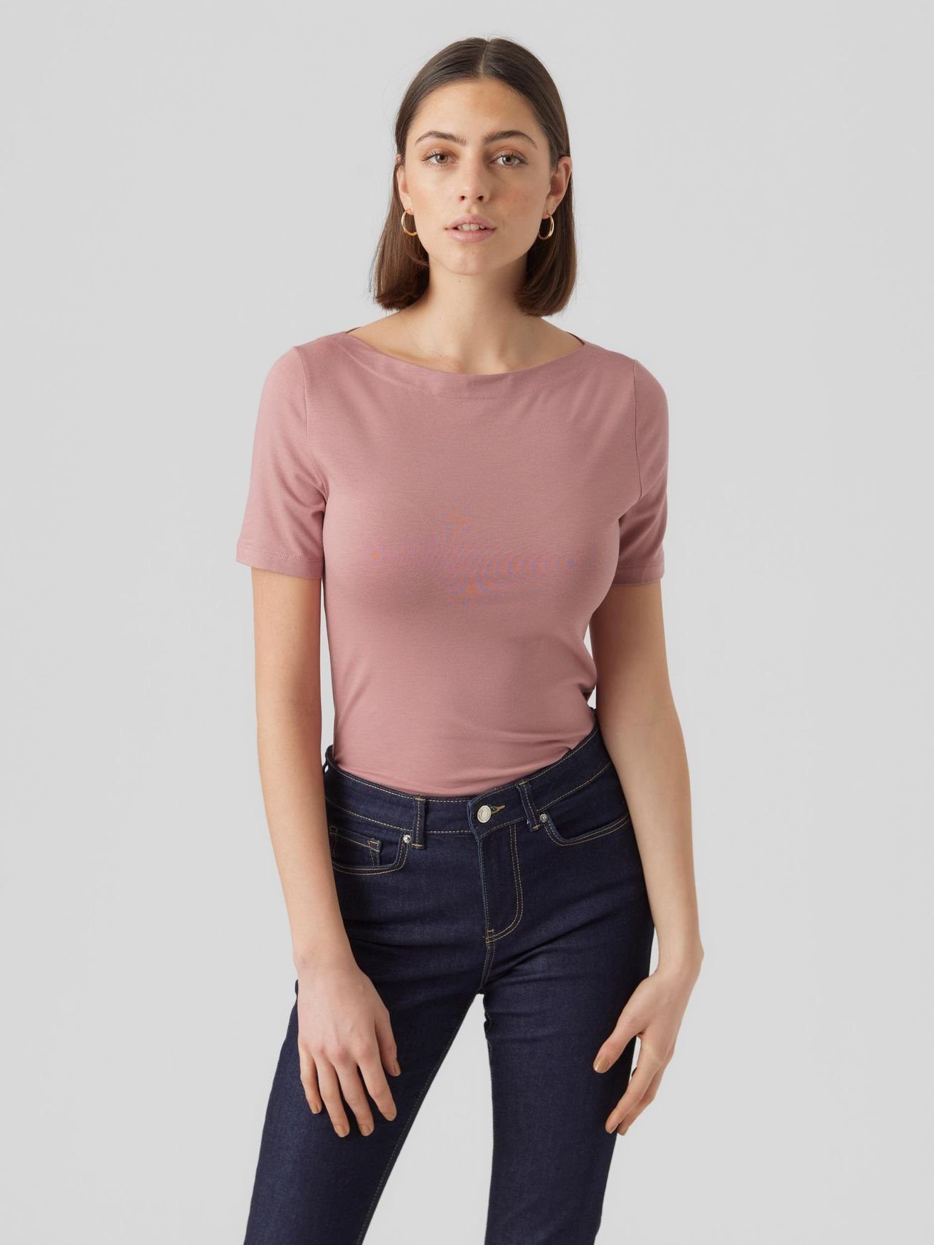 Vero Moda T-Shirt VMPANDA MODAL S/S TOP NOOS - 10231753 5368 in Altrosa