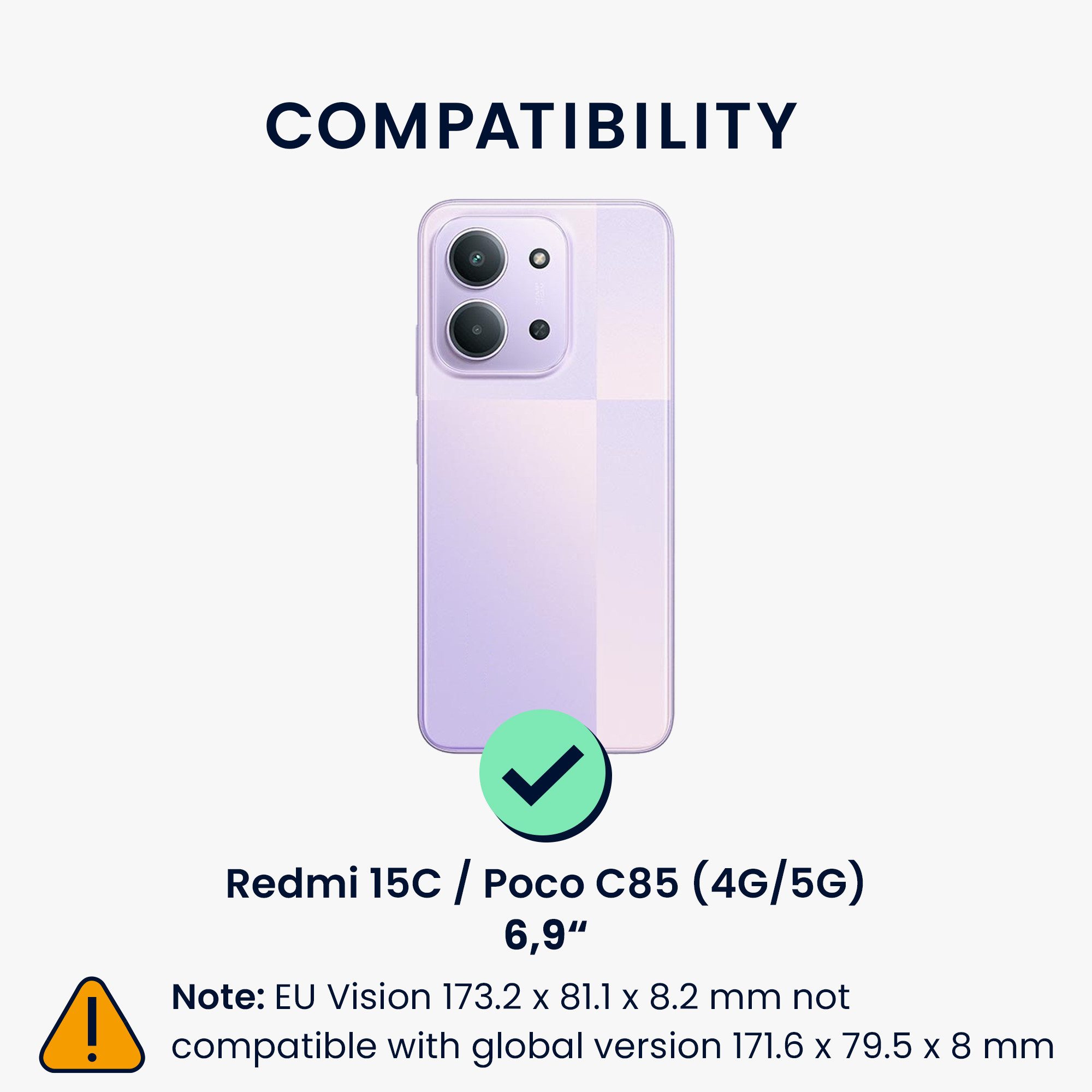 kwmobile Smartphone-Hülle Handyhülle für Xiaomi Redmi 15C 5G Hülle, Weiches Handy Silikon Case - Schutzhülle Cover