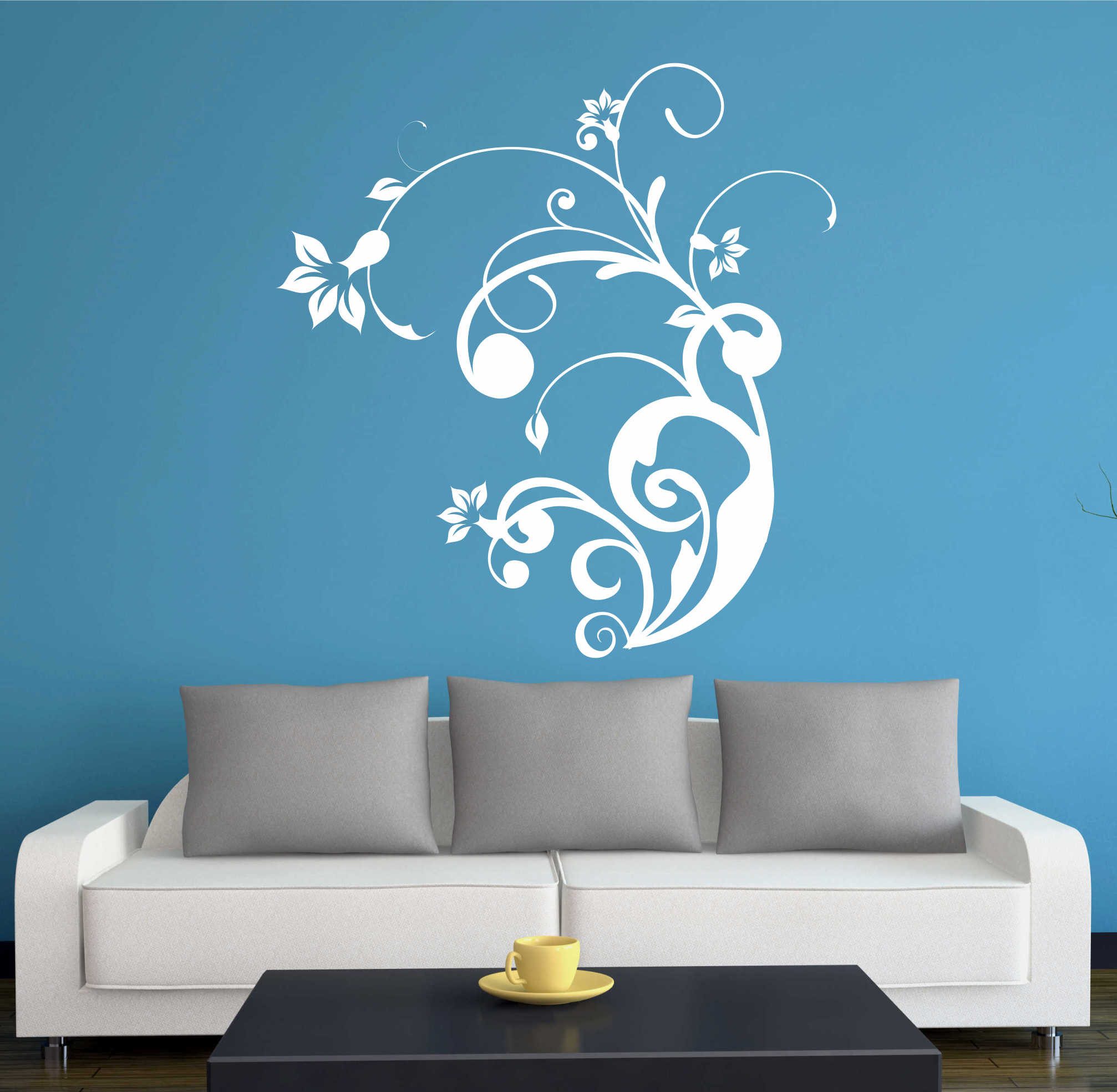 INDIGOS UG Wandtattoo Wandtattoo - Wandaufkleber - w305 Ranke Pflanze Blume Natur